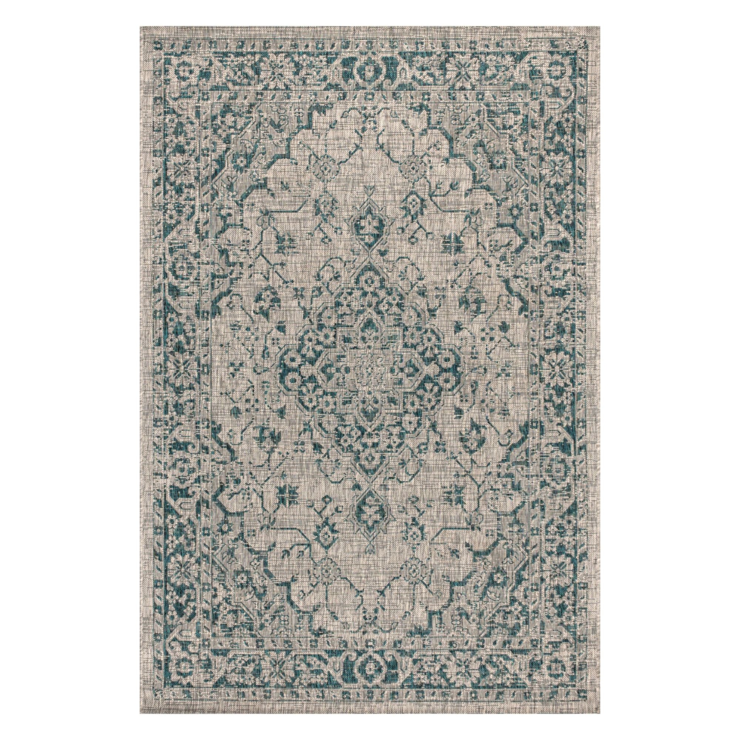 Rozetta Boho Medallion Textured Weave Indoor/Outdoor Area Rug