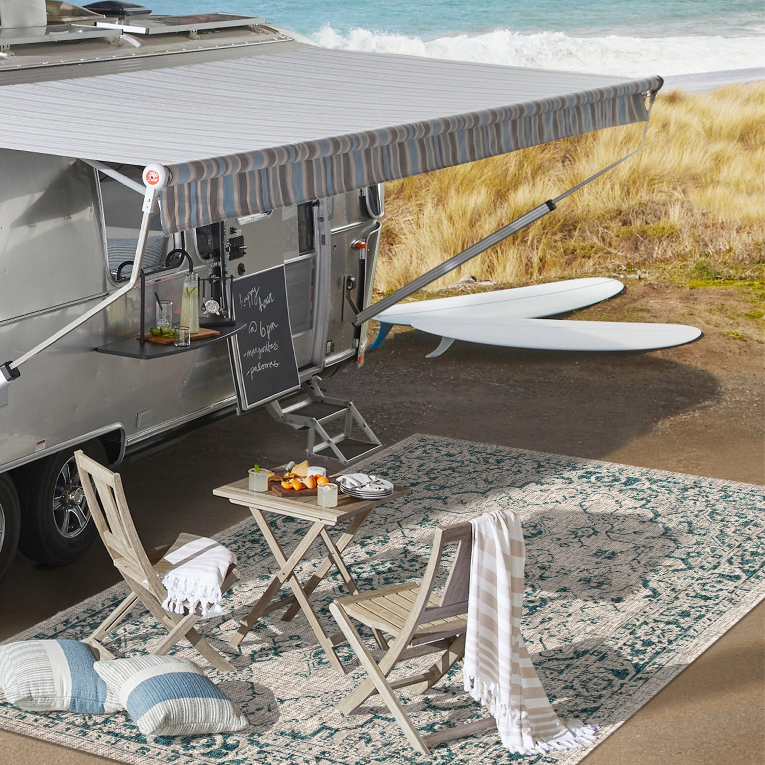 Rozetta Boho Medallion Textured Weave Indoor/Outdoor Area Rug