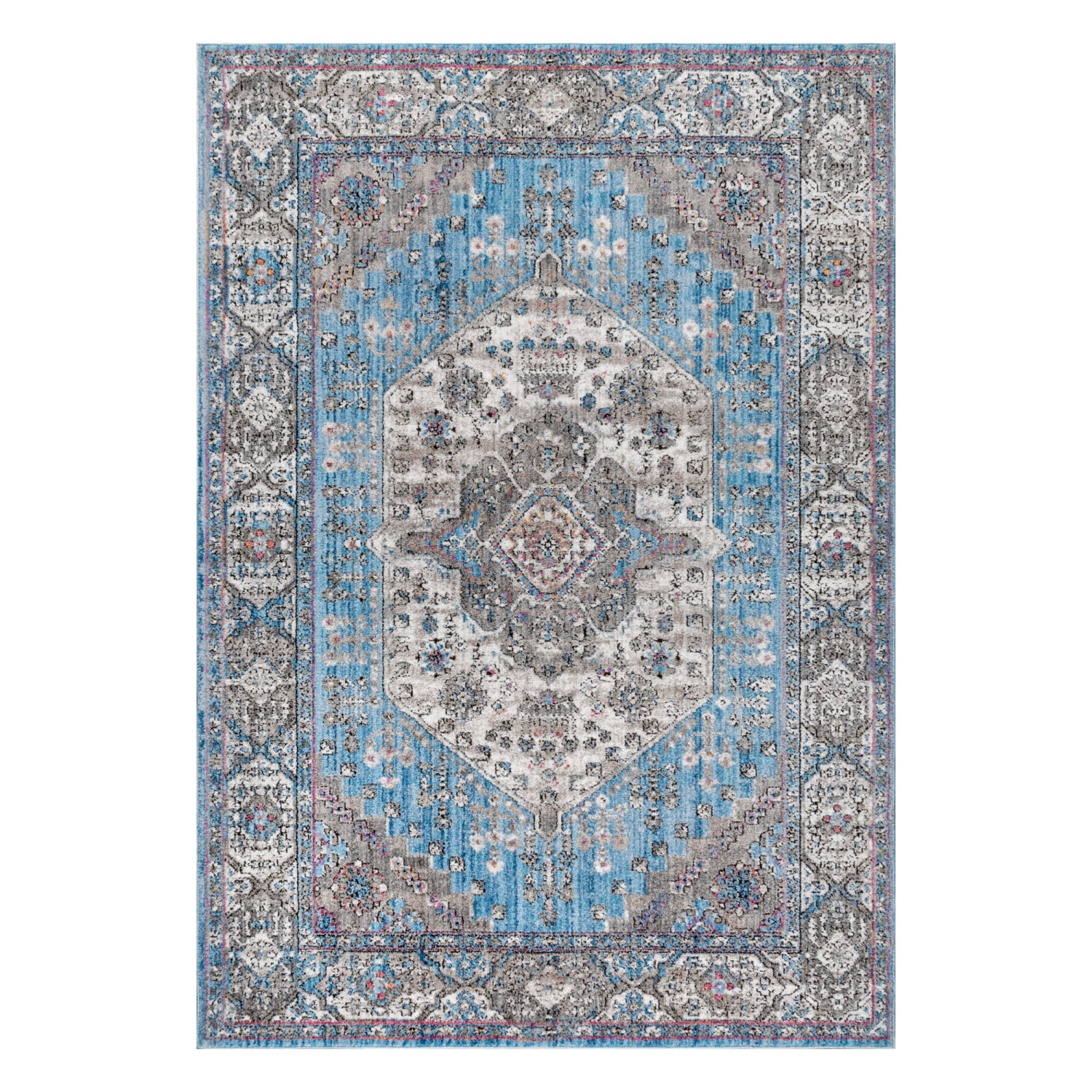 Tapis d'appoint à motif de médaillon Kesan Vintage
