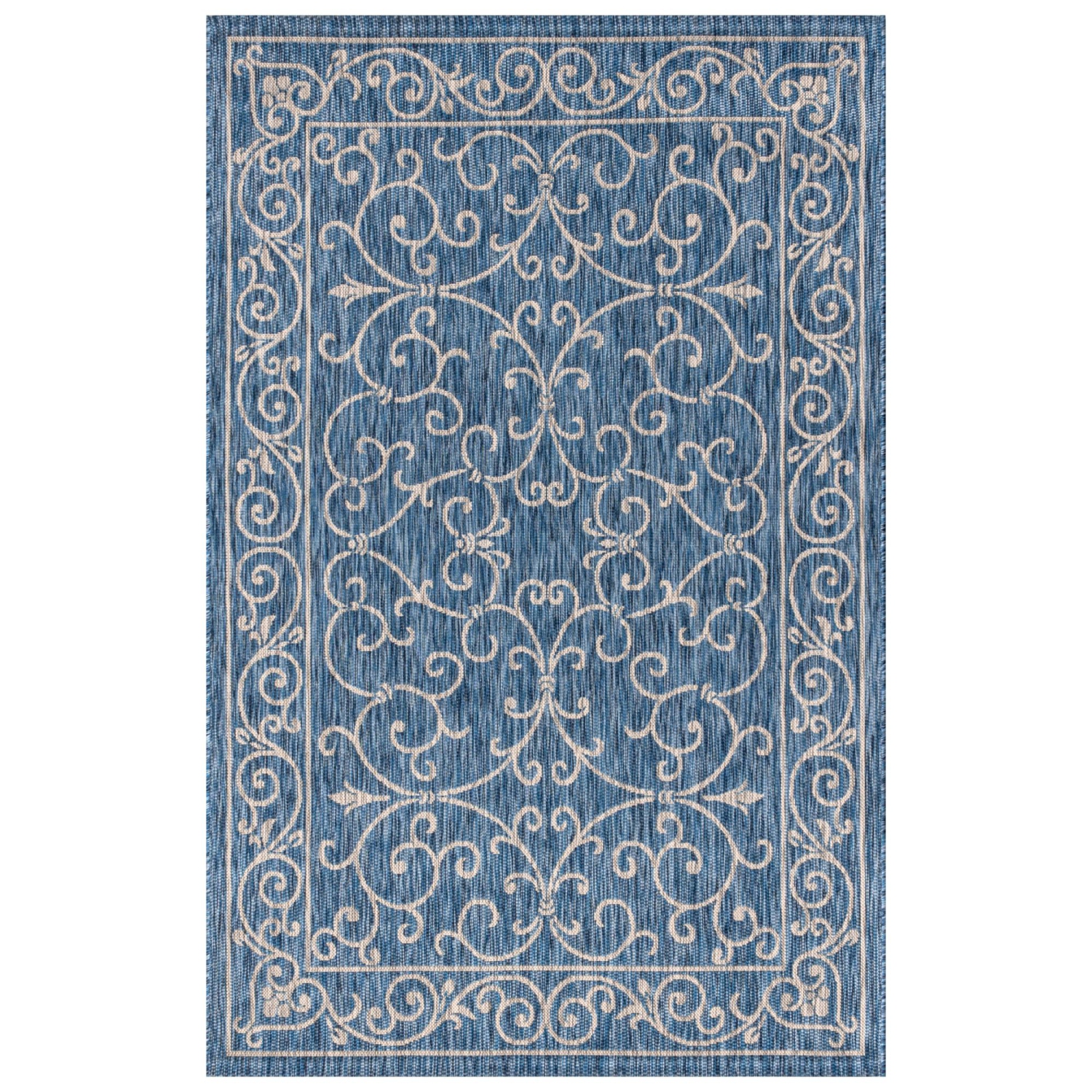 Tapis d'intérieur/d'extérieur à motif de filigrane texturé Charleston rétro
