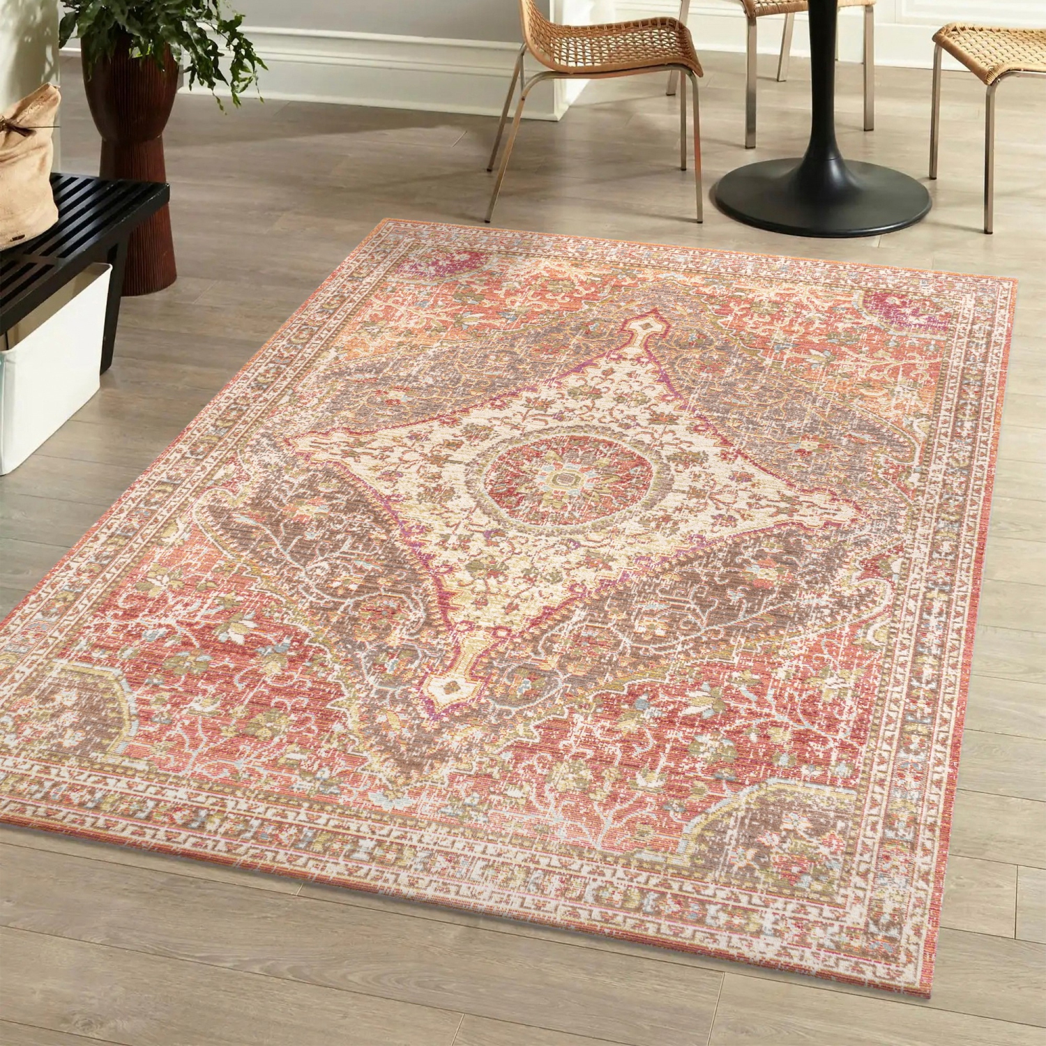Petras Modern Ornate Medallion Area Rug