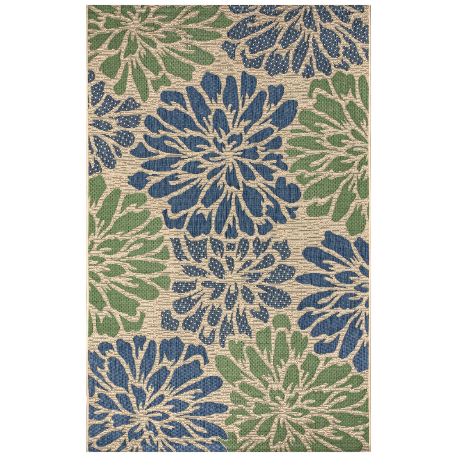 Zinnia Modern Floral Textured Weave Indoor/Outdoor Area Rug