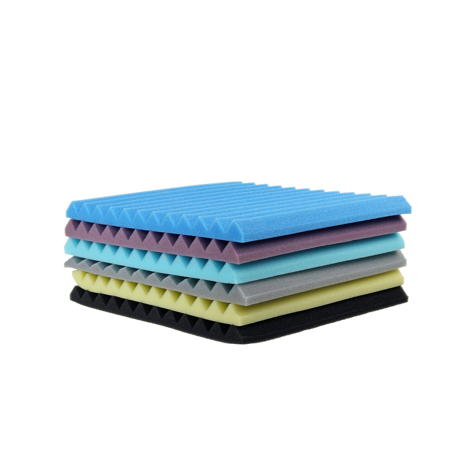 12Pcs panneaux en mousse acoustique Wedge 25&nbsp;mm mousse à l'épreuve du bruit traitement des carreaux de studio pièce