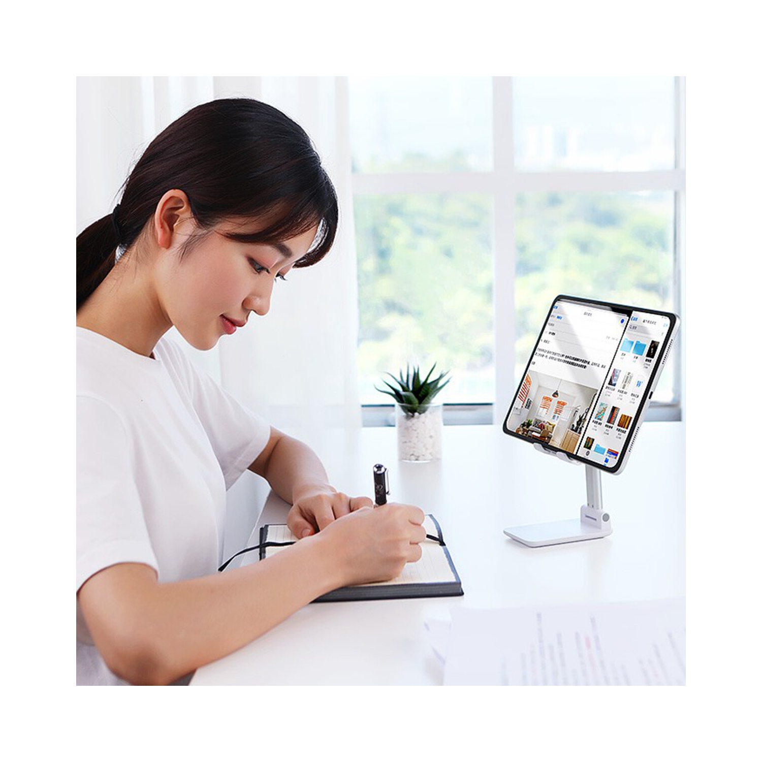 CCT4 Universal Folding Telescopic Desktop Mobile Phone Tablet Holder Stand for iPad Air for iPhone 12 XS 11 Pro POCO X3 NFC