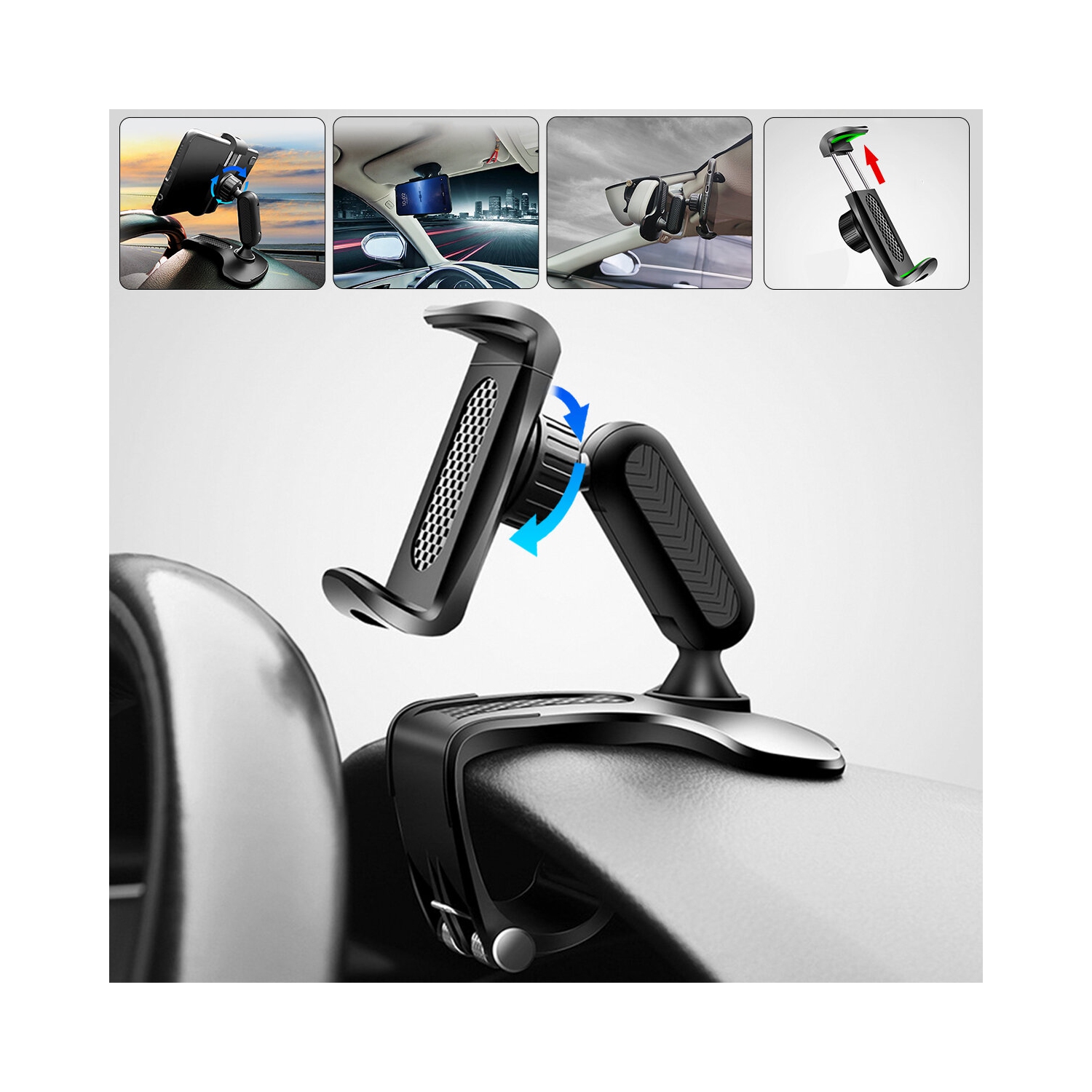 360Rotation Car Mobile Phone Holder Car Sun Visor Dashboard Mobile Phone Holder