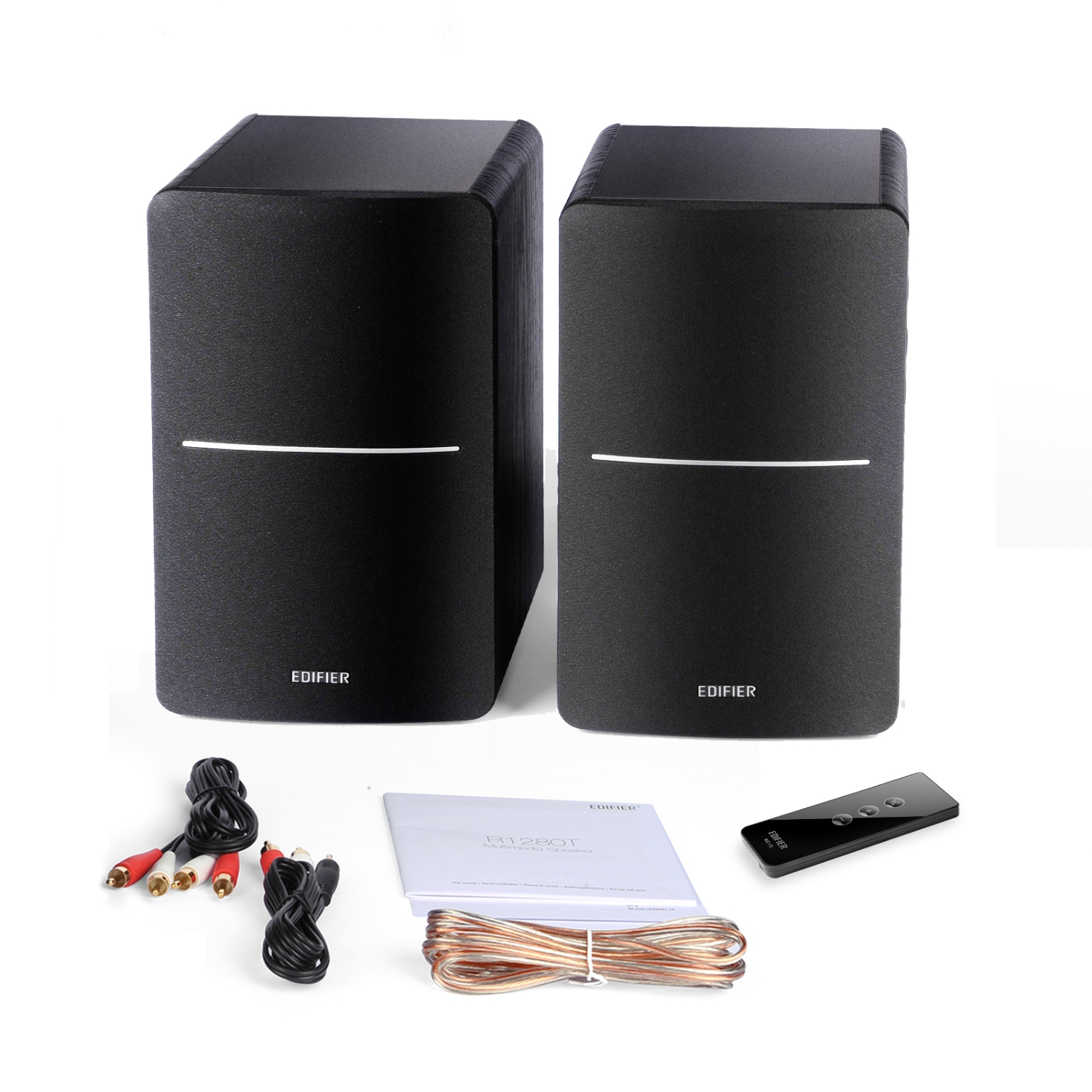 Edifier R1280T Powered Bookshelf Speakers - 2.0 Active Near Field Monitors - Studio Monitor Speaker - Black