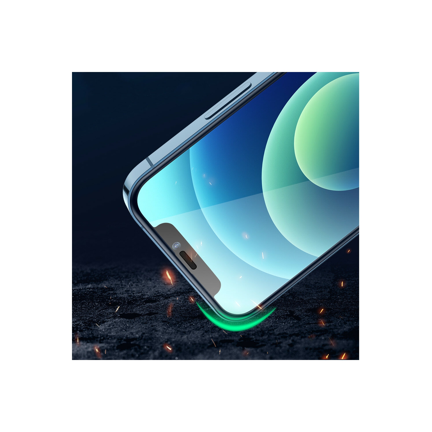 BlitzWolfBW-AY4 9H 0,25&nbsp;mm HD anti-explosion anti-rayure colle intégrale 3D Full Cover Protecteur d'écran en verre trempé pour iPhone 12 mini