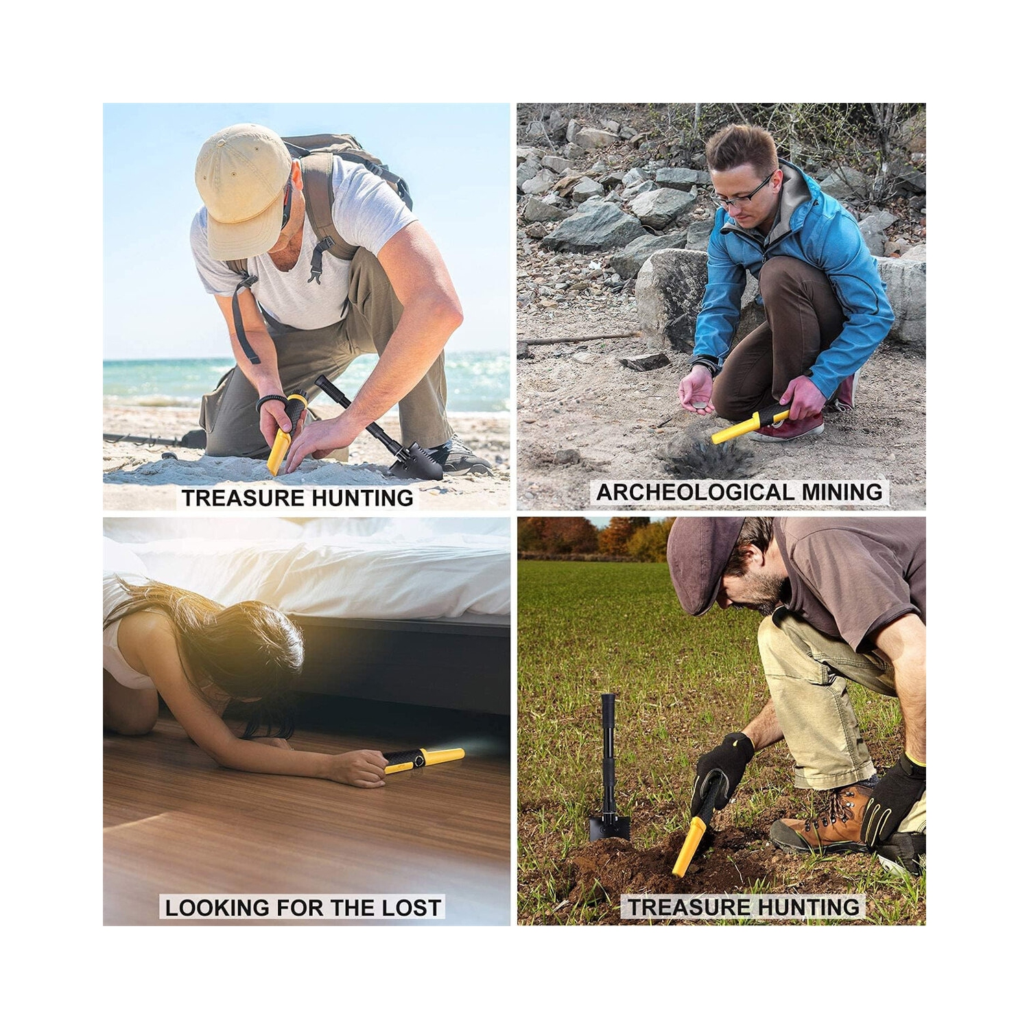 USA Direct GC-2006 détecteur de métaux Pinpointer Wand 5 pouces profondeur IP68 étanche 66 pi sous l'eau 360 détection LED Light Treasure