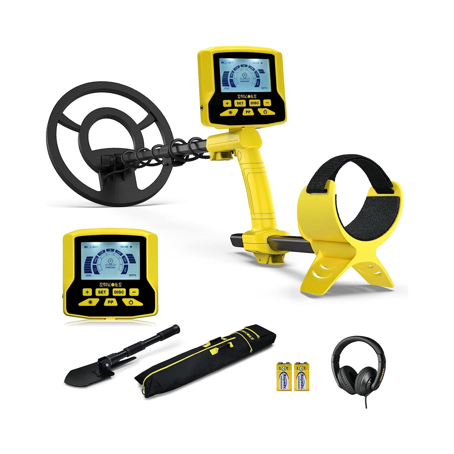 USA Direct Advanced Metal Detector with 11-inch Waterproof Coil 5 Modes Up to 11-inch Depth LCD Backlight Screen Adjustable Design Treasure Hunting