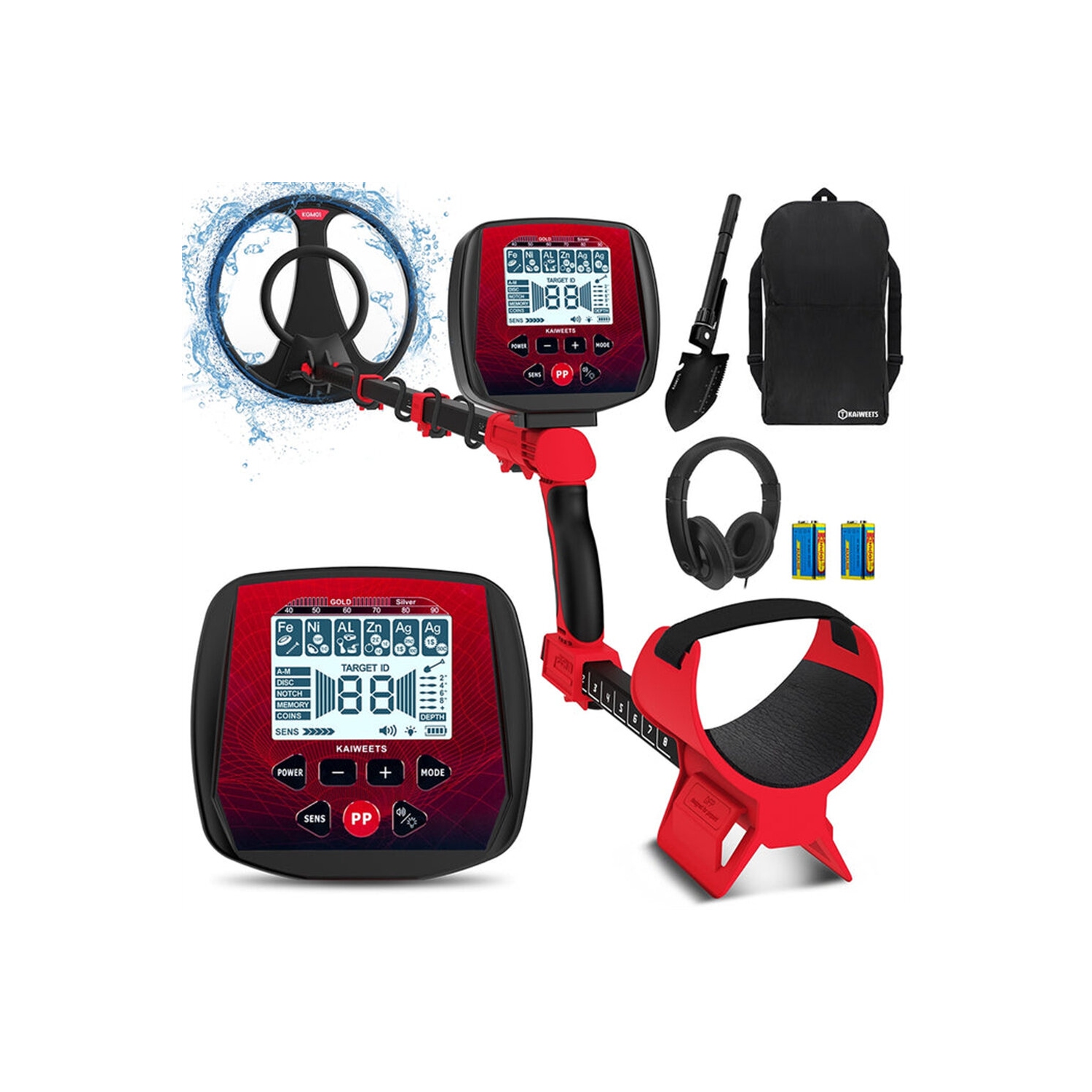 Détecteur de métaux professionnel KAIWEETS KGM01 avec 6 modes de détection haute précision IP68 sensibilité réglable et longueur de tige pour pièces