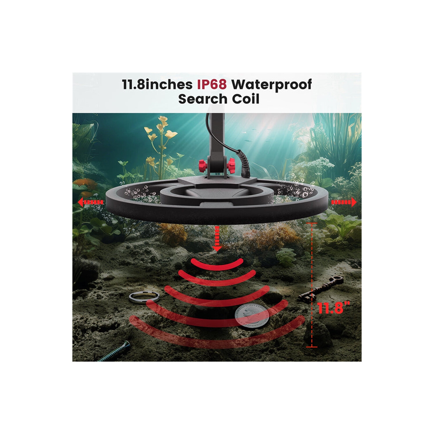 Détecteur de métaux professionnel KAIWEETS KGM01 avec 6 modes de détection haute précision IP68 sensibilité réglable et longueur de tige pour pièces