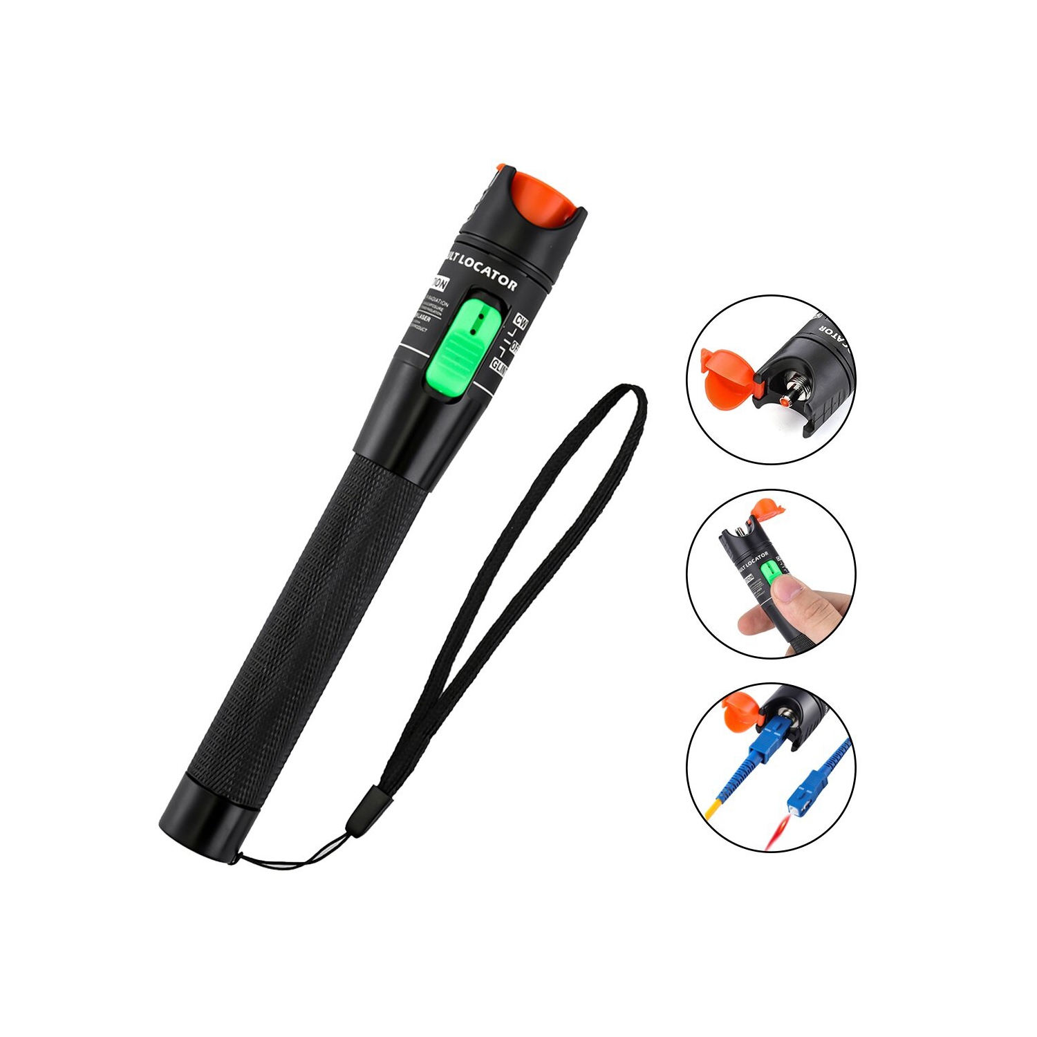 30mW 30&nbsp;km détecteur optique de défaut visuel de câble de fibre optique pour télécommunications CATV avec connecteur 1,25&nbsp;mm FC ou