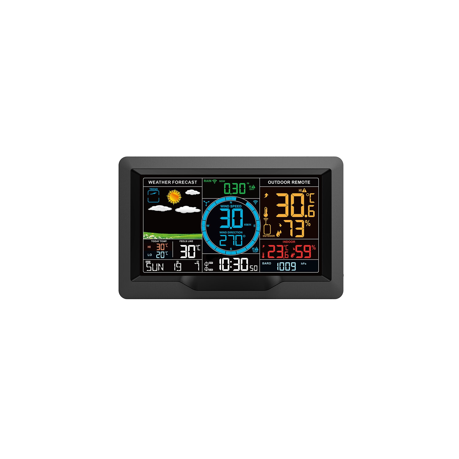 Digital Weather Station with Temperature Humidity Barometric Pressure Wind Speed and Rainfall Measurement Accurate Home Weather Monitoring for Indoor