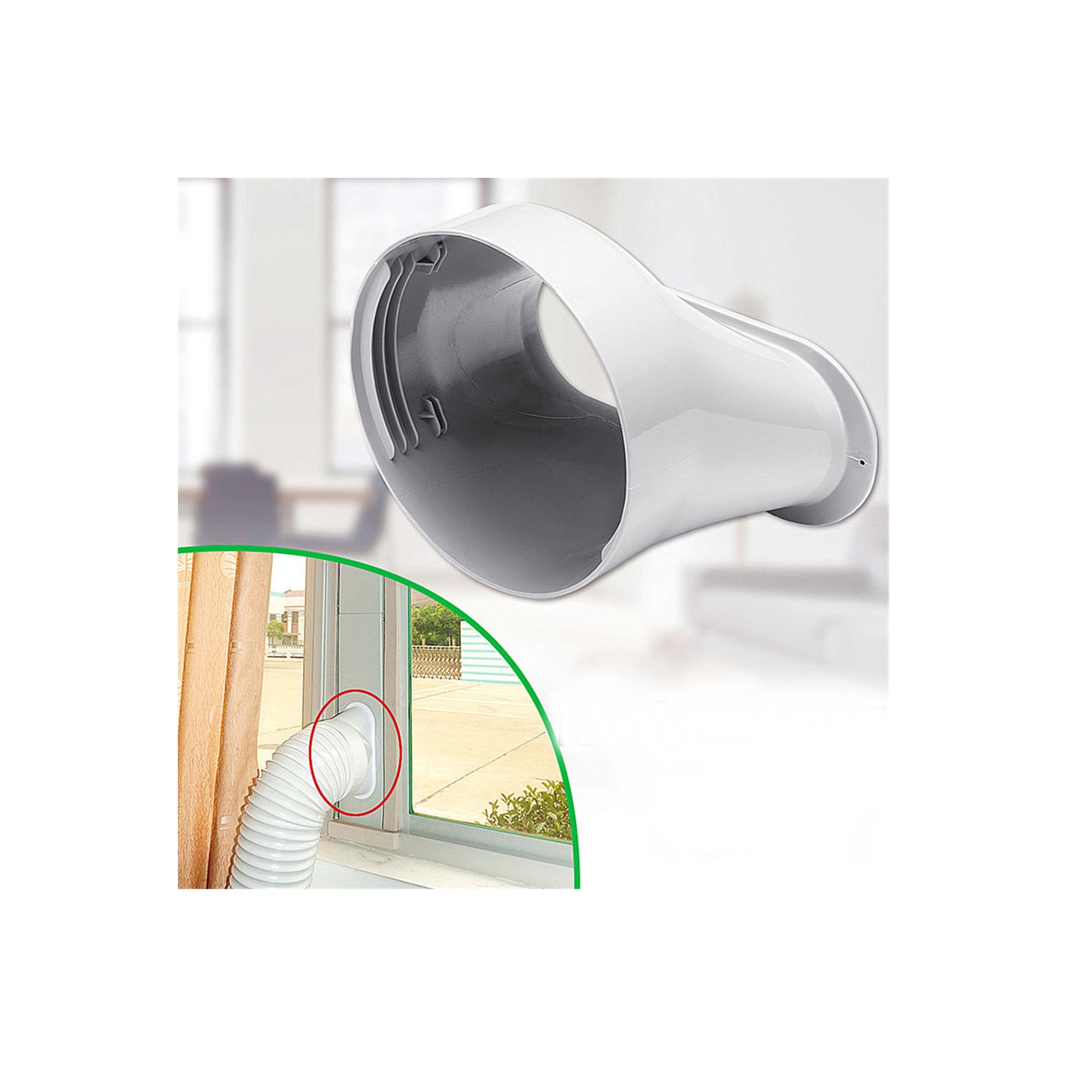 Connecteur de tube d'adaptation de fenêtre de 6 pouces pour plaque de kit de tuyau d'échappement de climatiseur portatif