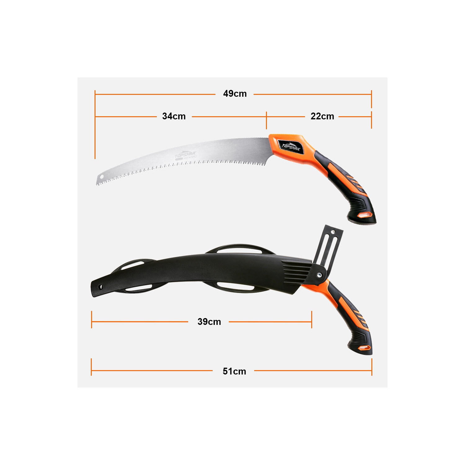 TOPSHAK TS-DS4 350mm SK5 Steel Sharp Blade 3 Sided Razor Teeth Curved Saw for Woodworking Maintenance Tool