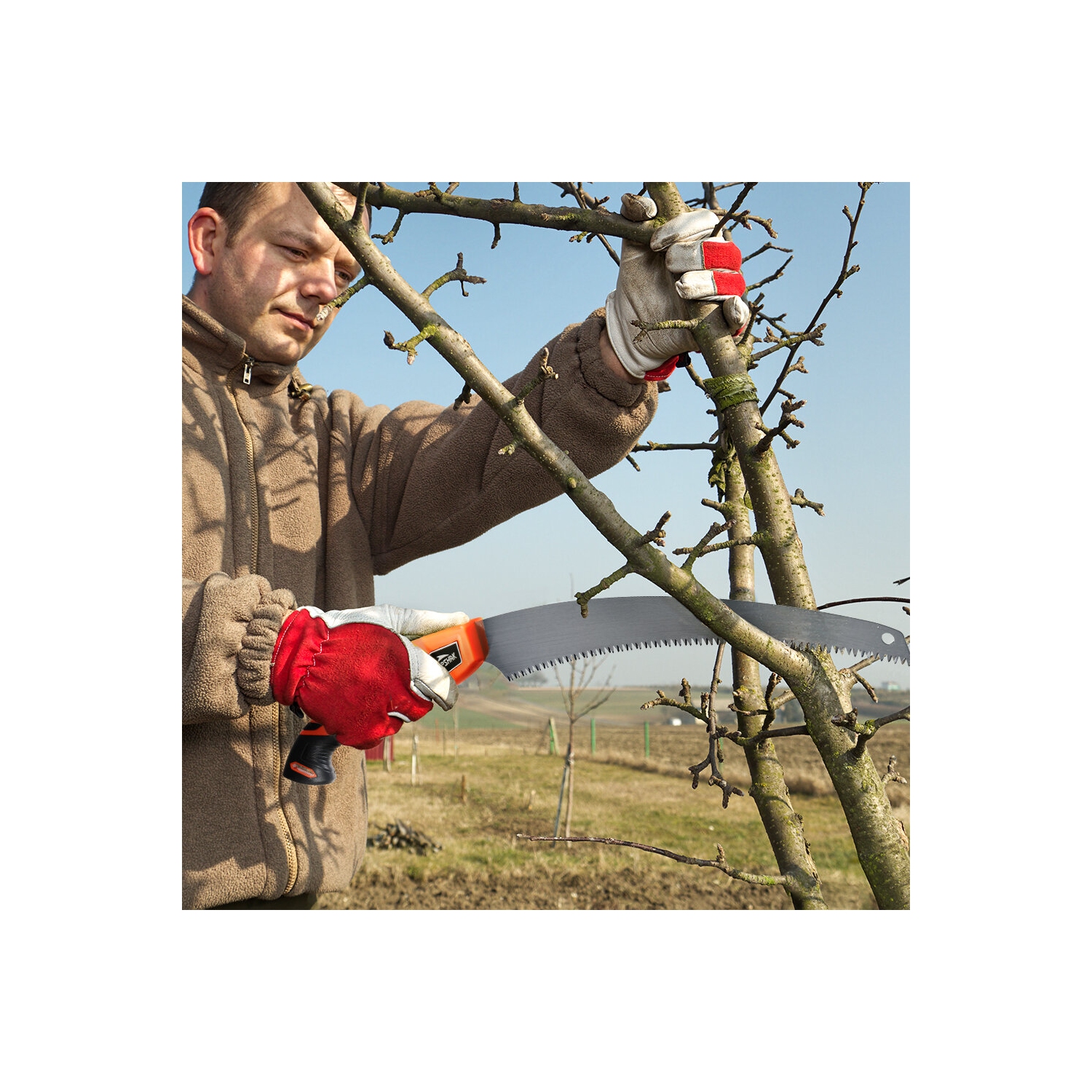 TOPSHAK TS-DS4 350mm SK5 Steel Sharp Blade 3 Sided Razor Teeth Curved Saw for Woodworking Maintenance Tool