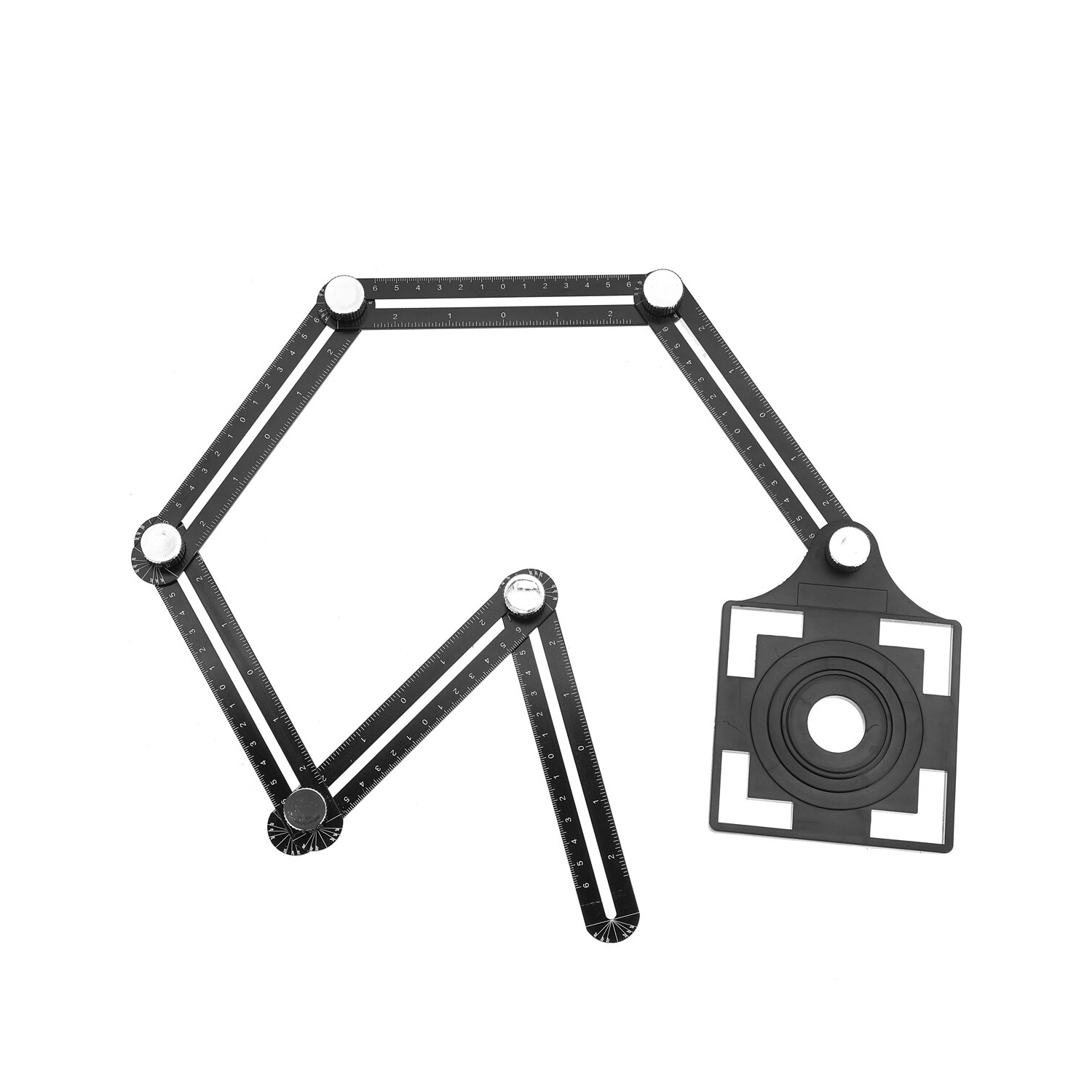 Adjustable 6 Fold Tool Angle Ruler Ceramic Tile Hole Locator Set 25/40/45/55/75mm Drill Guide Openings Locator Sets