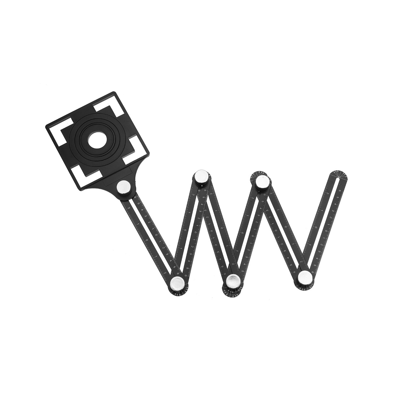 Adjustable 6 Fold Tool Angle Ruler Ceramic Tile Hole Locator Set 25/40/45/55/75mm Drill Guide Openings Locator Sets