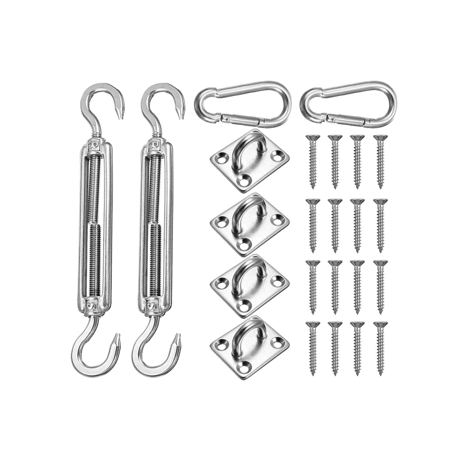 24pcs Accessoires pour voile d'ombrage pour remplacement de voile d'ombrage rectangulaire ou carré