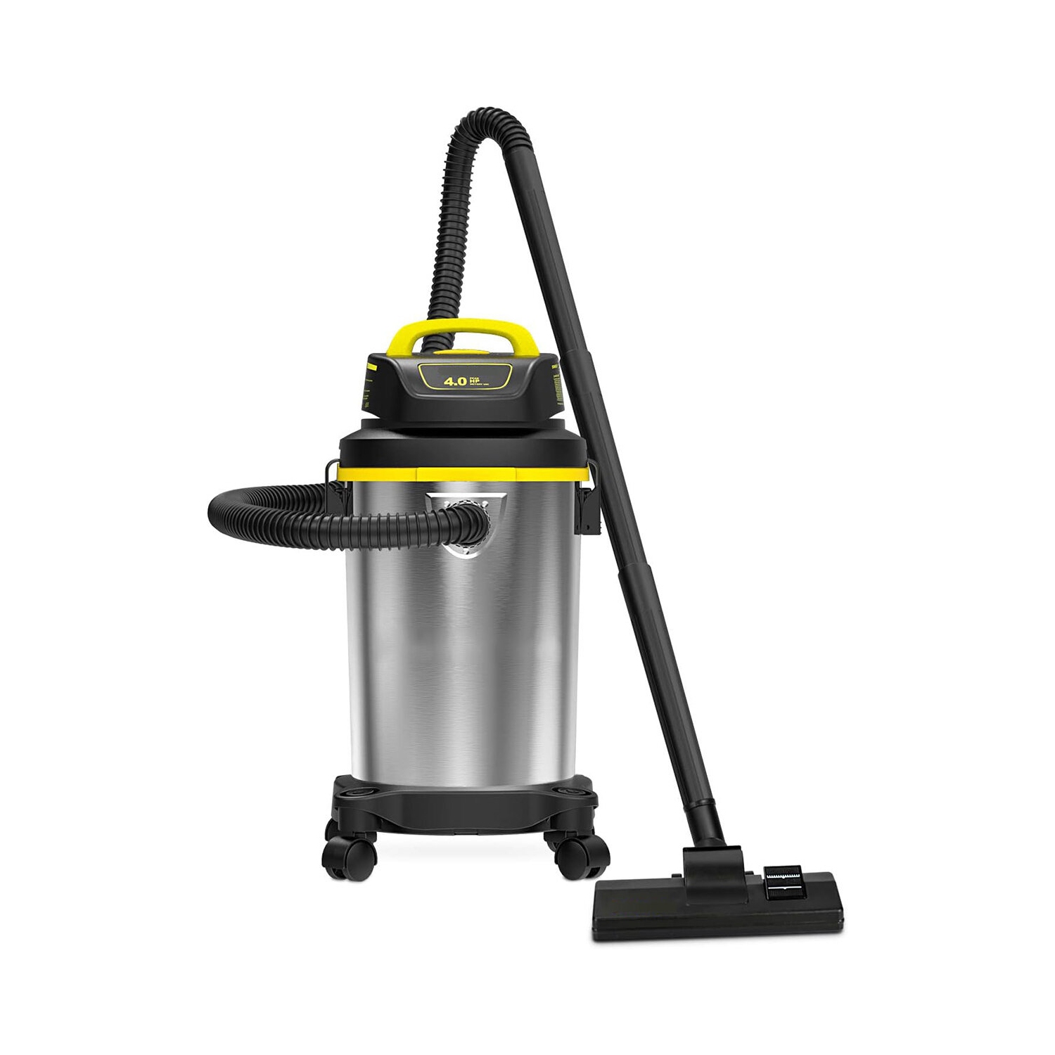 [USA Direct] SL18129 Wet/Dry Vacuum 4 Gallon 4 Peak HP Stainless Steel Tank Powerful Suction Portable Shop Vacuum with Accessories