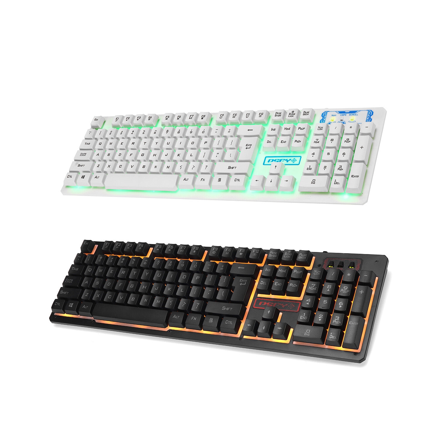 Clavier 3-en-1 USB avec fil Souris 1600 ppp Casque d'écoute coloré Set Gaming Backlight clavier mécanique étanche pour ordinateur portable de