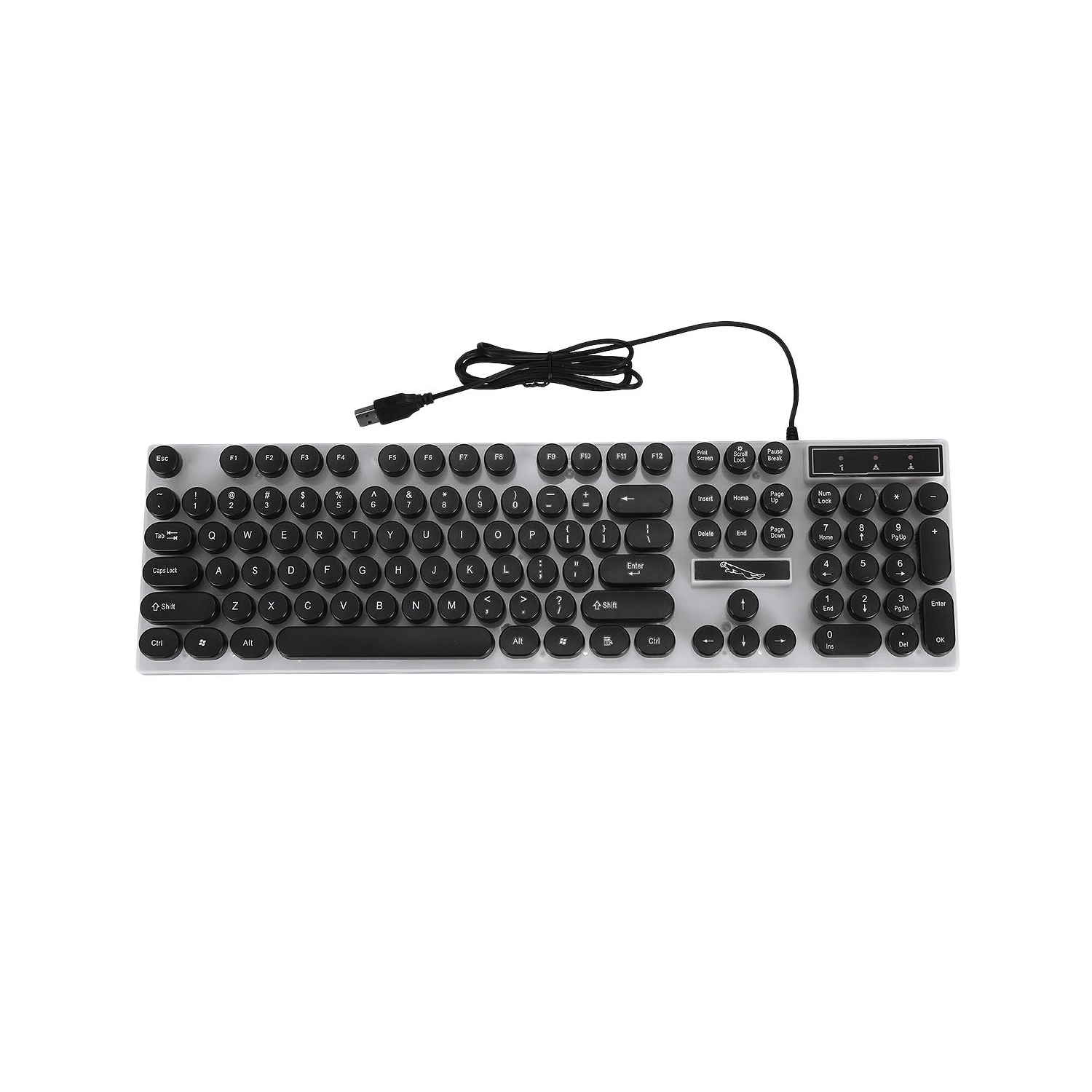 Clavier de jeu USB avec fil et souris de jeu à rétroéclairage coloré de 104 touches pour ordinateur portatif