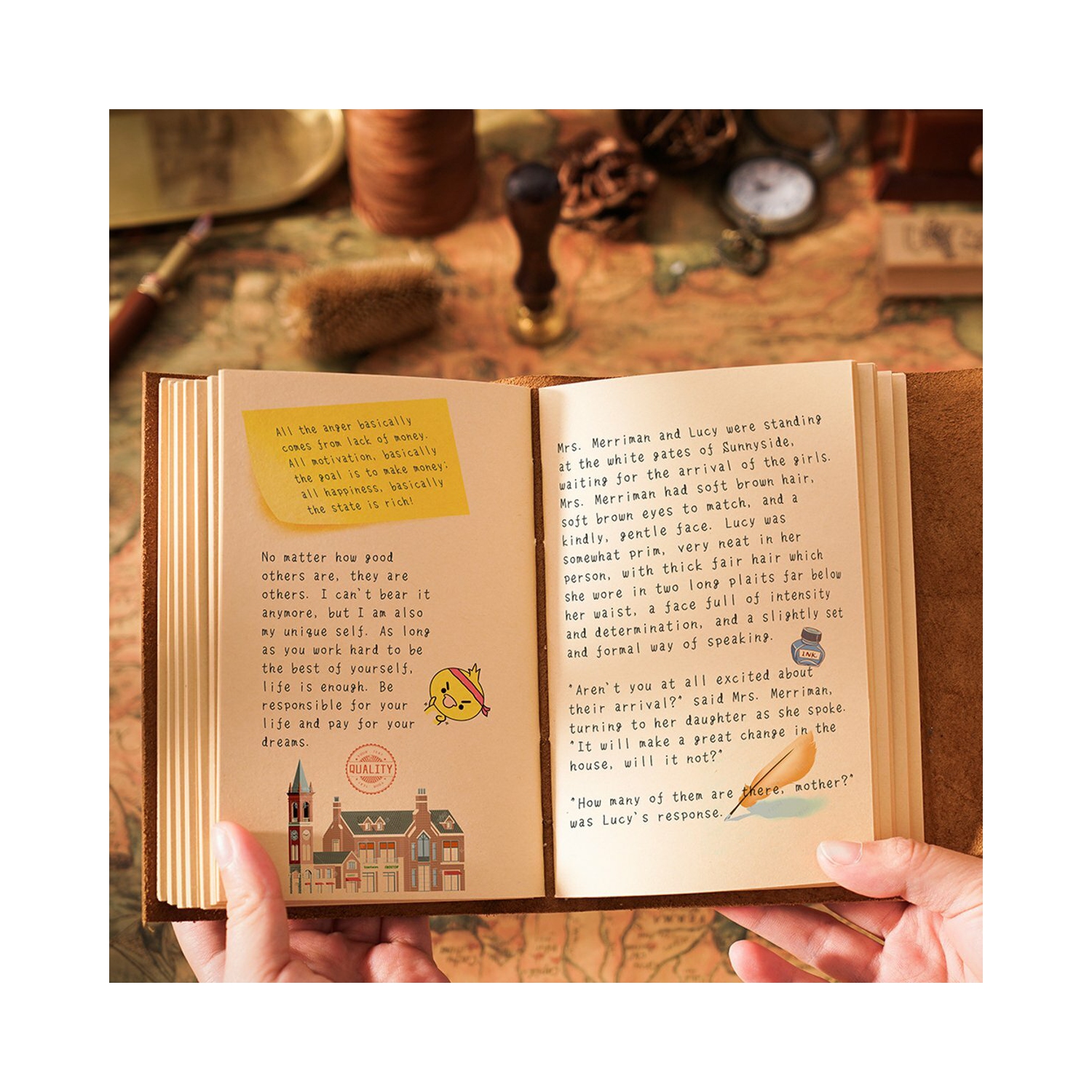 Thick Genuine Leather Journal Book 400 Pages Blank Paper Notebook Kraft Notepad Gift School Office Supplies 165mm*115mm*40mm