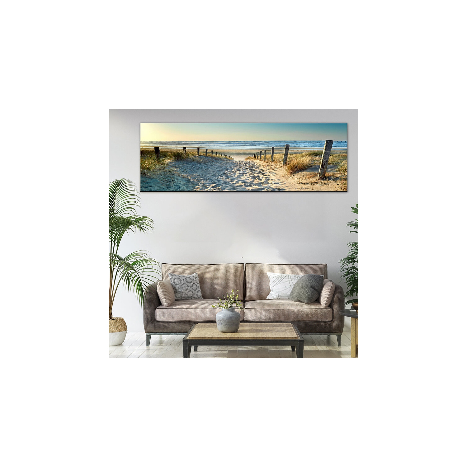 1 pièces toile peintures sur toile mur de la mer sur la plage Imprimé décoratif images FramelessWall décorations suspendues pour le bureau à domicile