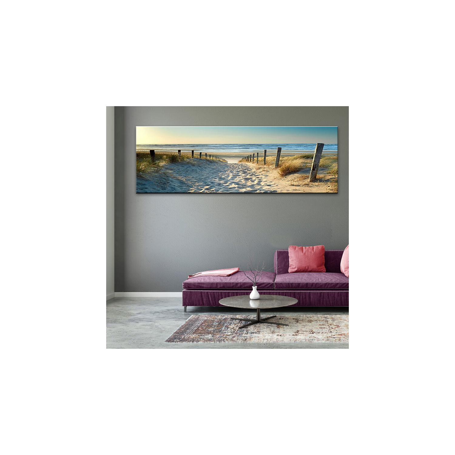1 pièces toile peintures sur toile mur de la mer sur la plage Imprimé décoratif images FramelessWall décorations suspendues pour le bureau à domicile