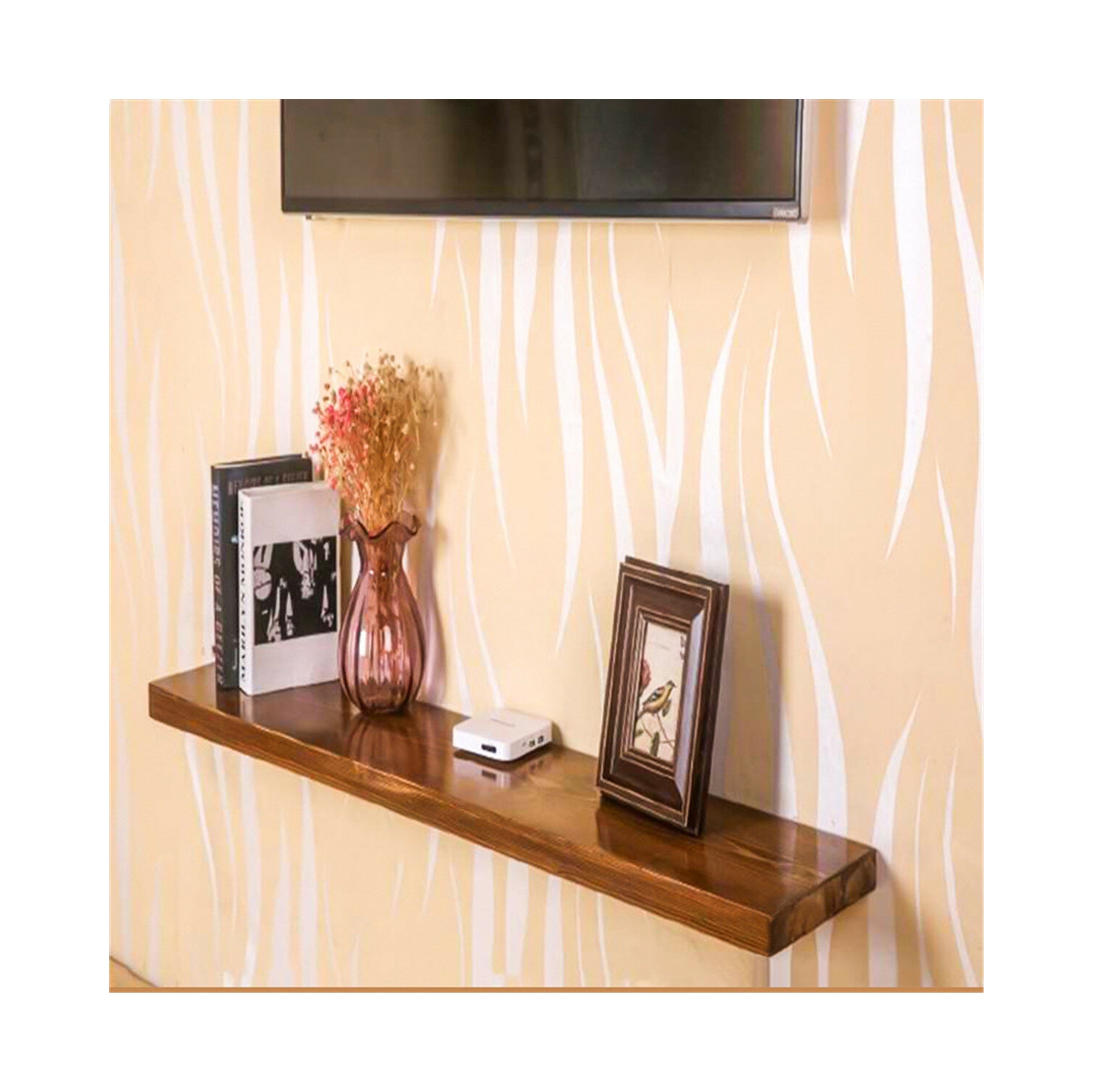 3Pcs Wall Racks Mounted Floating Shelf Wood Storage Rack Decoration Display Stand for Home Office Living Room Kitchen