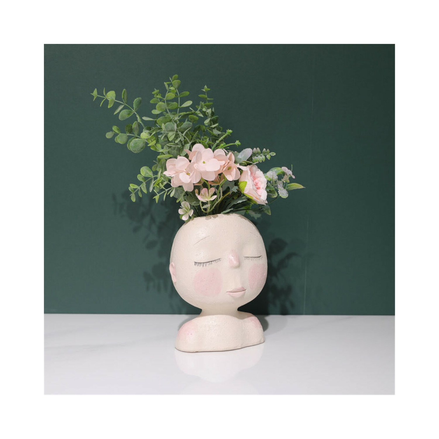 Ornement pot géant de fleurs en forme de poupée nordique vase en forme de pot en forme de fleur décor décoration de vase en forme de tête