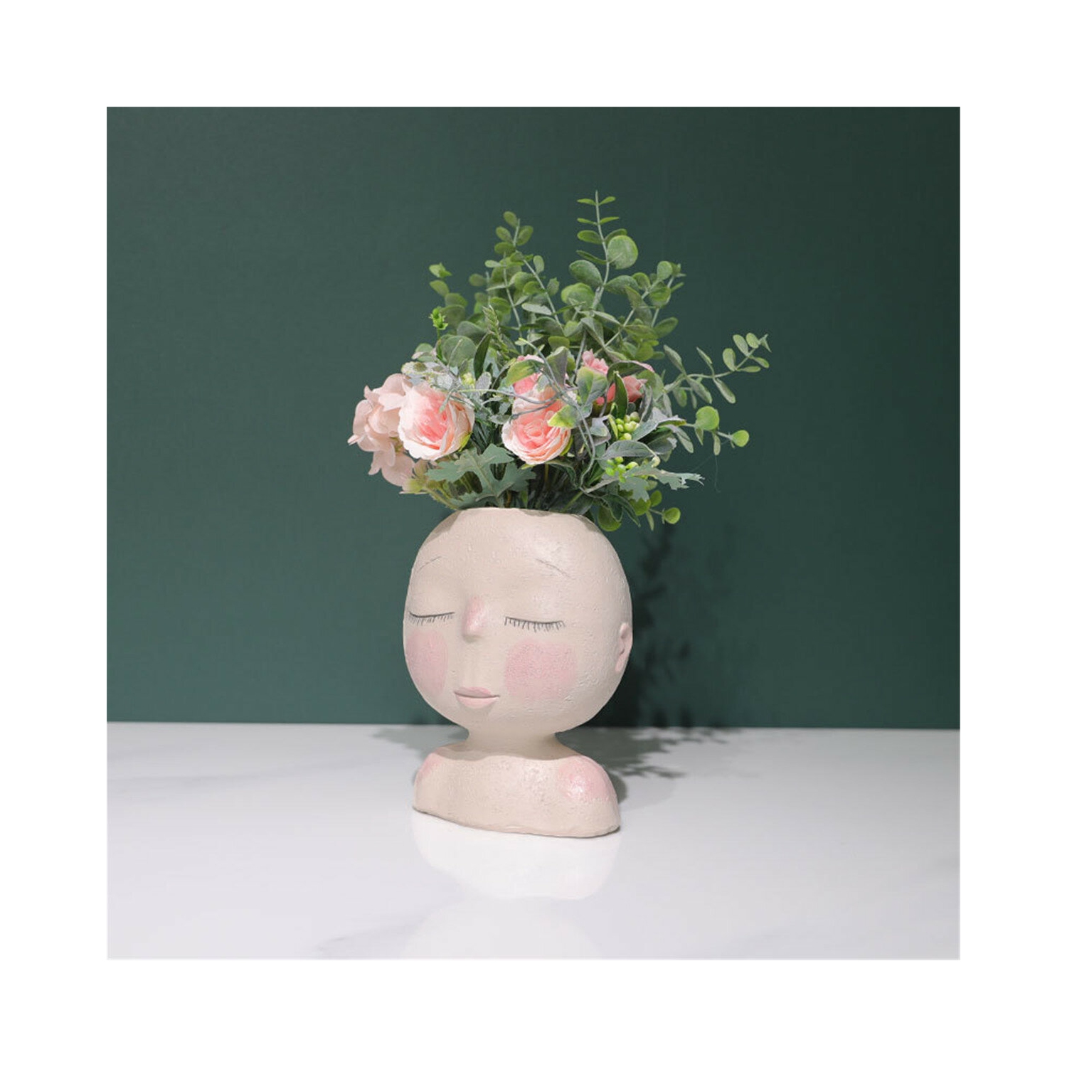 Ornement pot géant de fleurs en forme de poupée nordique vase en forme de pot en forme de fleur décor décoration de vase en forme de tête