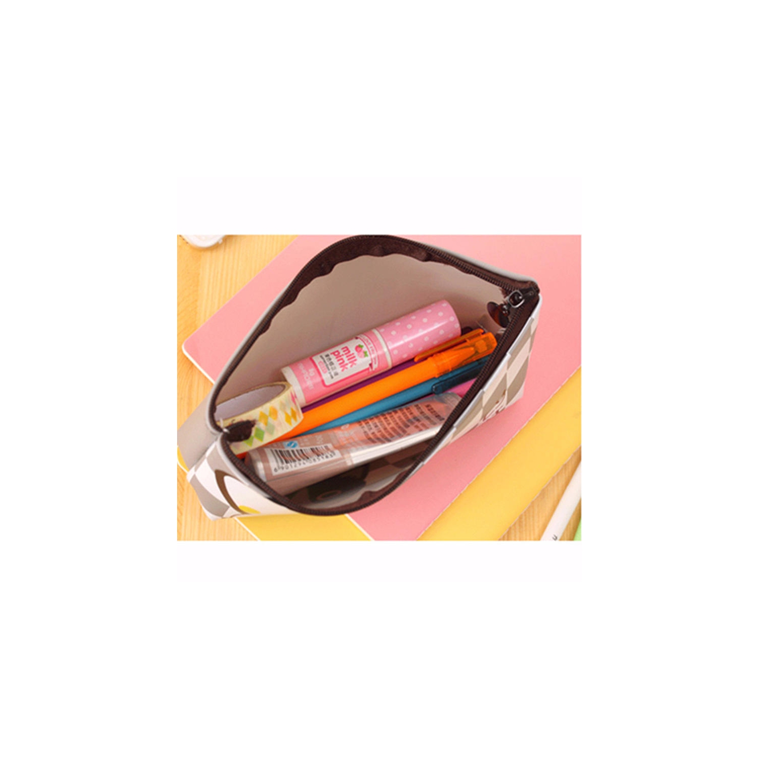 Cute Cartoon Cat Pencil Case Box Pens Storage Bag Pouch Stationary Makeup Bag