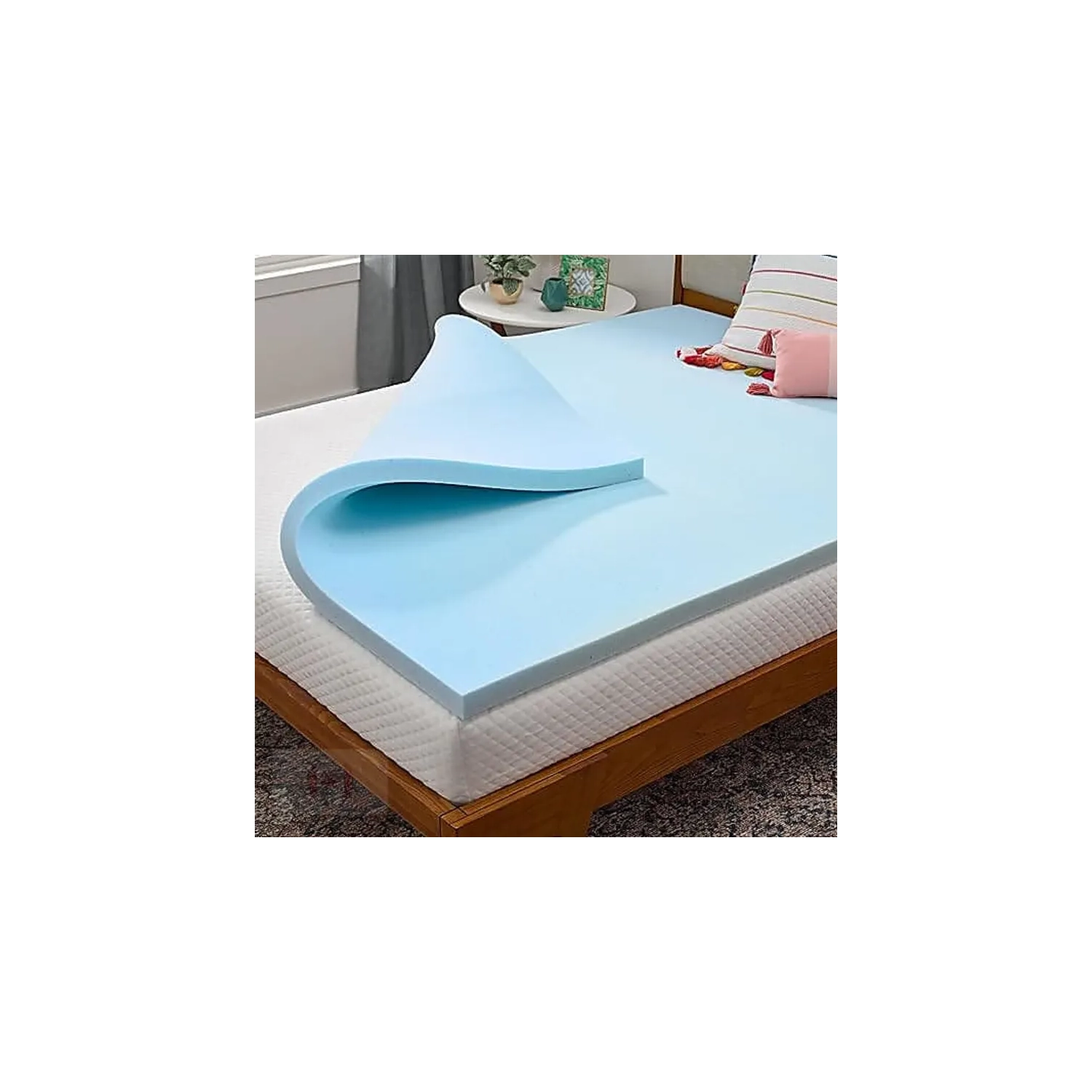 Surmatelas en mousse à mémoire infusée de gel de 2 po - lit double, certifié CertiPUR-US