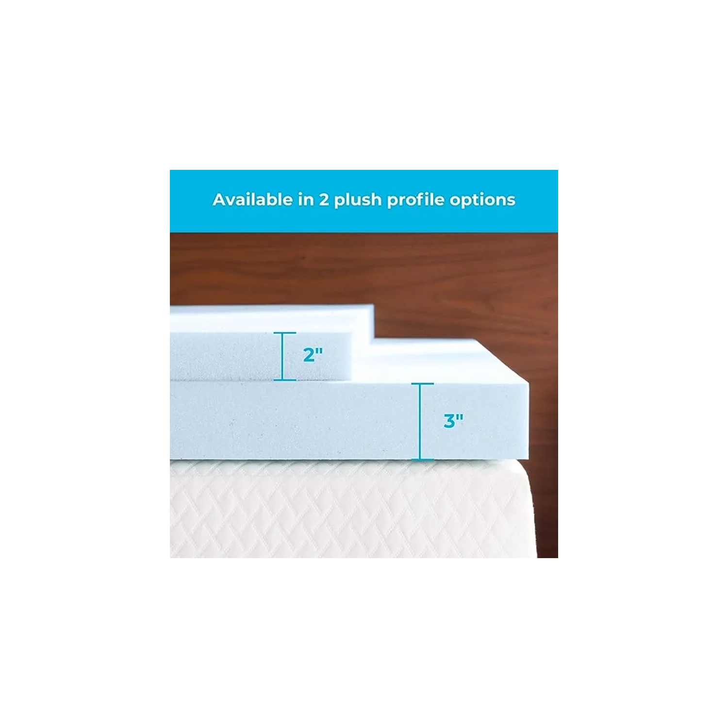 Surmatelas en mousse à mémoire infusée de gel de 2 po - lit double, certifié CertiPUR-US