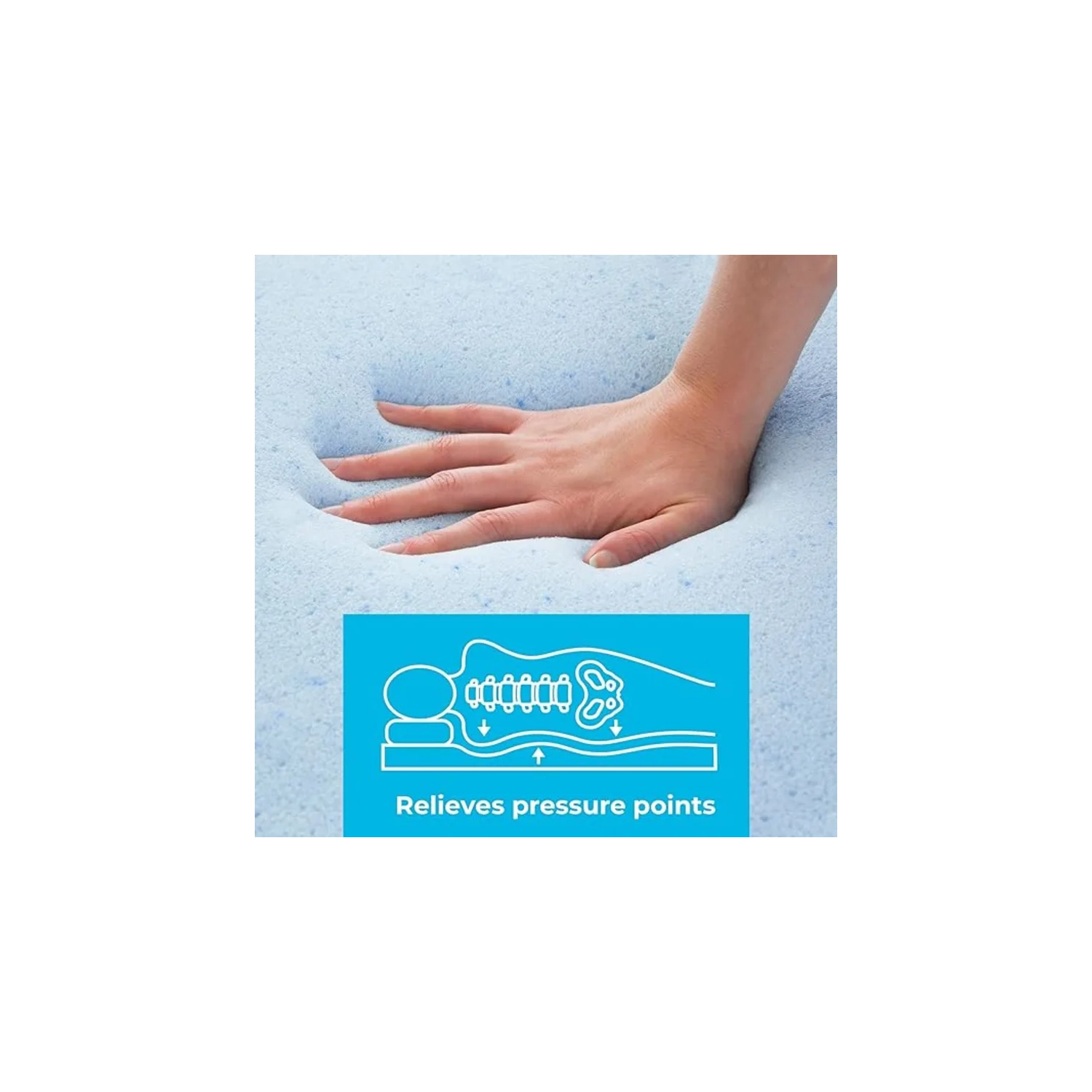 Surmatelas en mousse à mémoire infusée de gel de 2 po - lit double, certifié CertiPUR-US