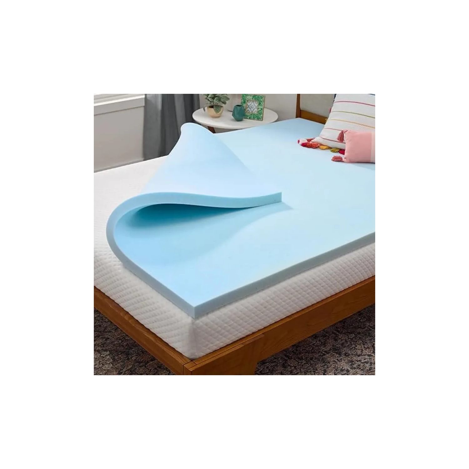 Surmatelas en mousse à mémoire infusée de gel de 2 po - lit double, certifié CertiPUR-US