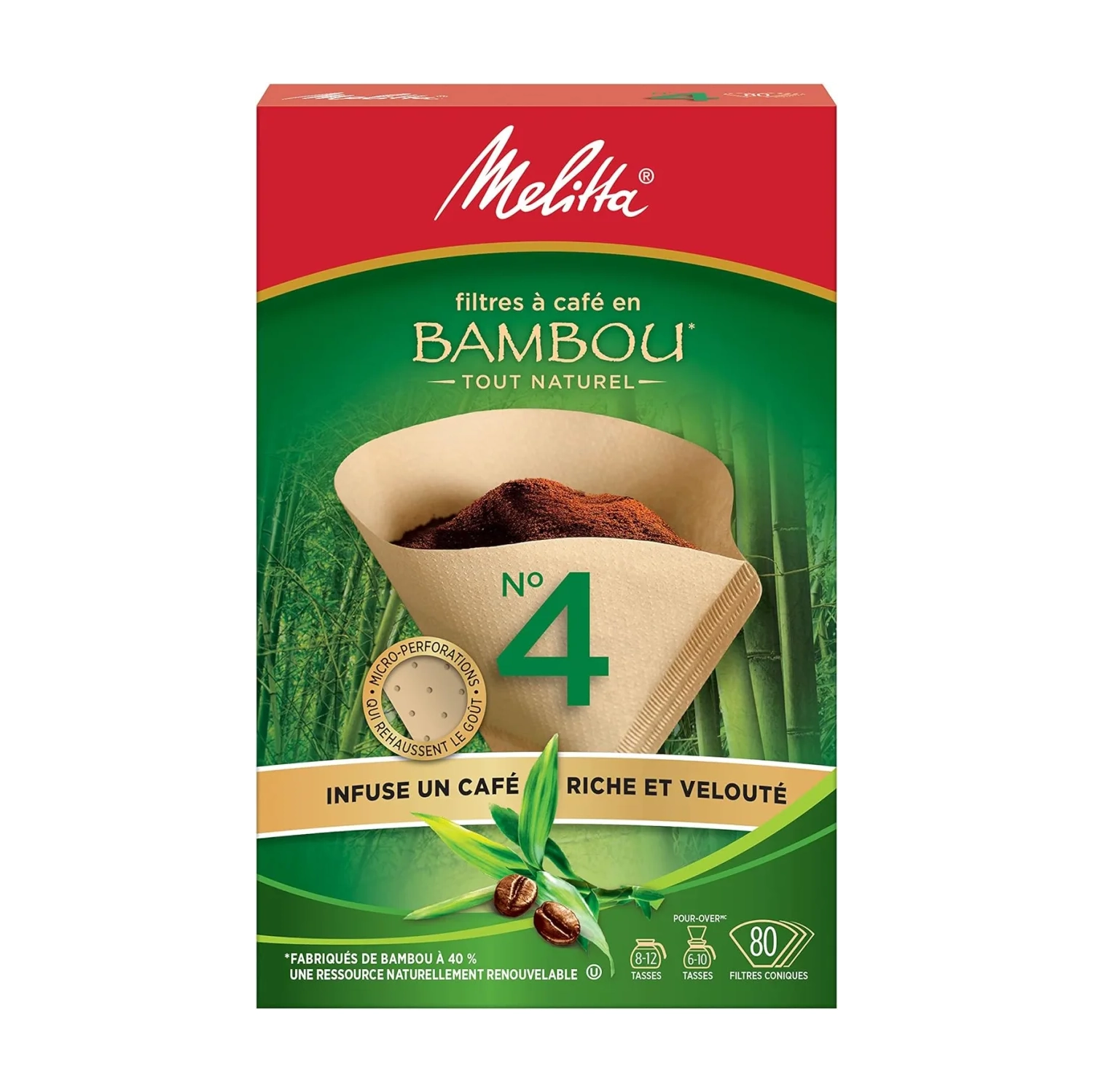 Filtres à café | Bamboo Super Premium| Vert - 80 unités