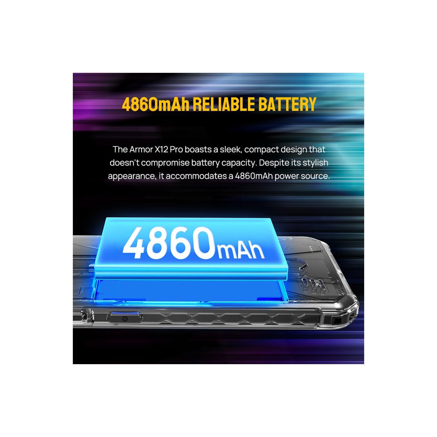 Ulefone Armor X12 Pro Rugged Smartphone Unlocked, MTK Helio G36 4GB+ 4GB Virtual RAM+64GB Android 13 Cell Phone, 13MP+8MP, 5.45" HD+, 4860mAh, Dual