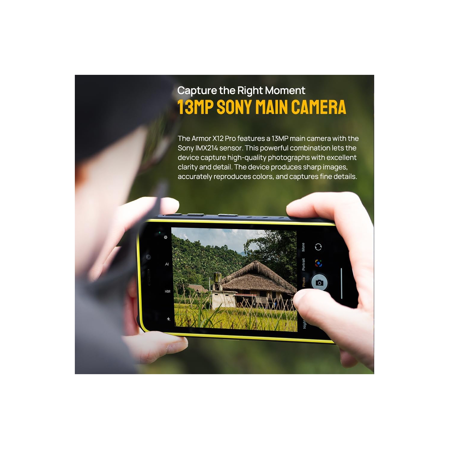 Ulefone Armor X12 Pro Rugged Smartphone Unlocked, MTK Helio G36 4GB+ 4GB Virtual RAM+64GB Android 13 Cell Phone, 13MP+8MP, 5.45" HD+, 4860mAh, Dual