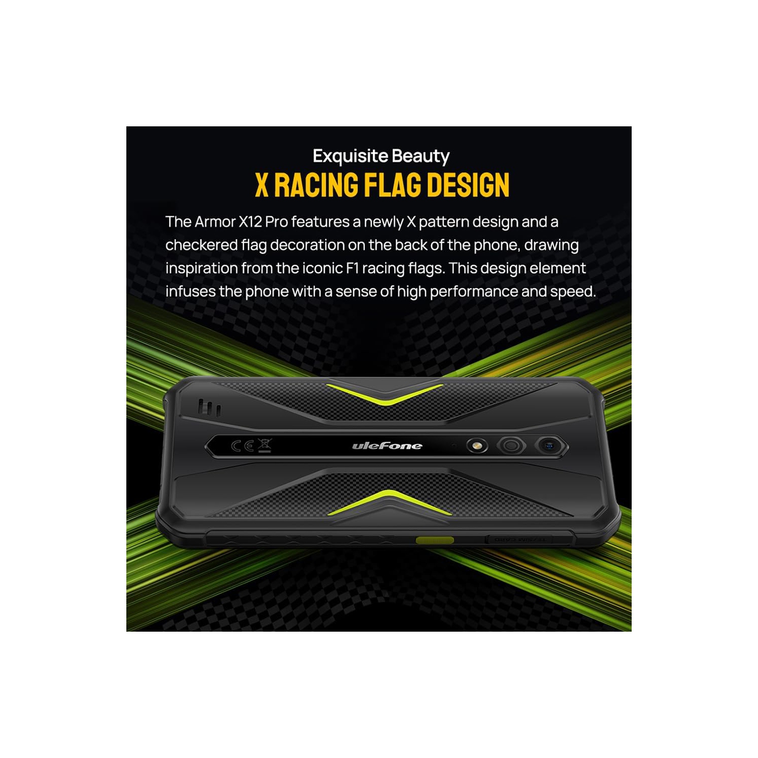 Ulefone Armor X12 Pro Rugged Smartphone Unlocked, MTK Helio G36 4GB+ 4GB Virtual RAM+64GB Android 13 Cell Phone, 13MP+8MP, 5.45" HD+, 4860mAh, Dual