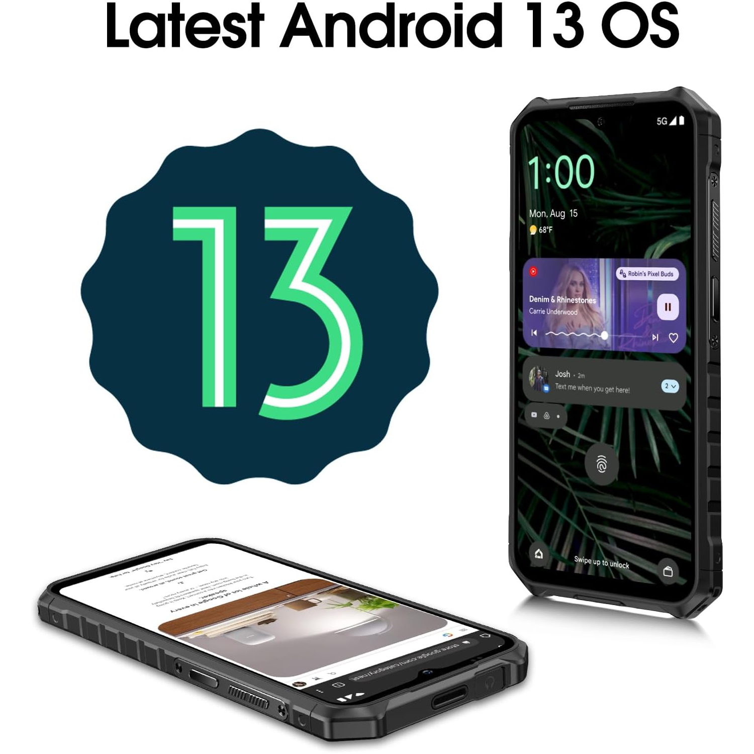 Ulefone Armor X13 Rugged Phone, 6GB RAM+6GB virtual RAM / 64GB, 50MP Rear Camera, 24MP Night Vision Camera, 6.52” Screen, 6320mAh, NFC, GPS, Dual 4G