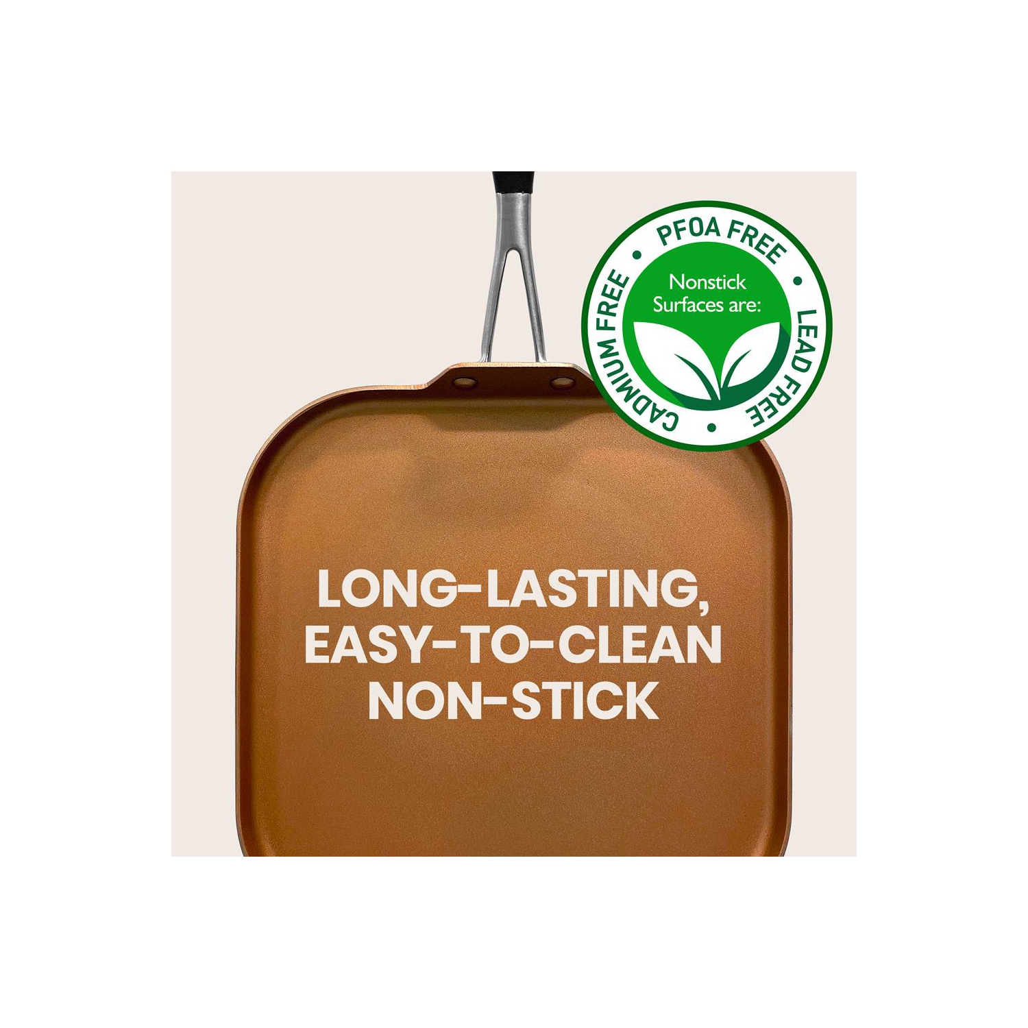 Griddle Pan - 3 Layers Copper Non-Stick Coating Inside, Hard-Anodized Looking Heat Resistant Lacquer Outside