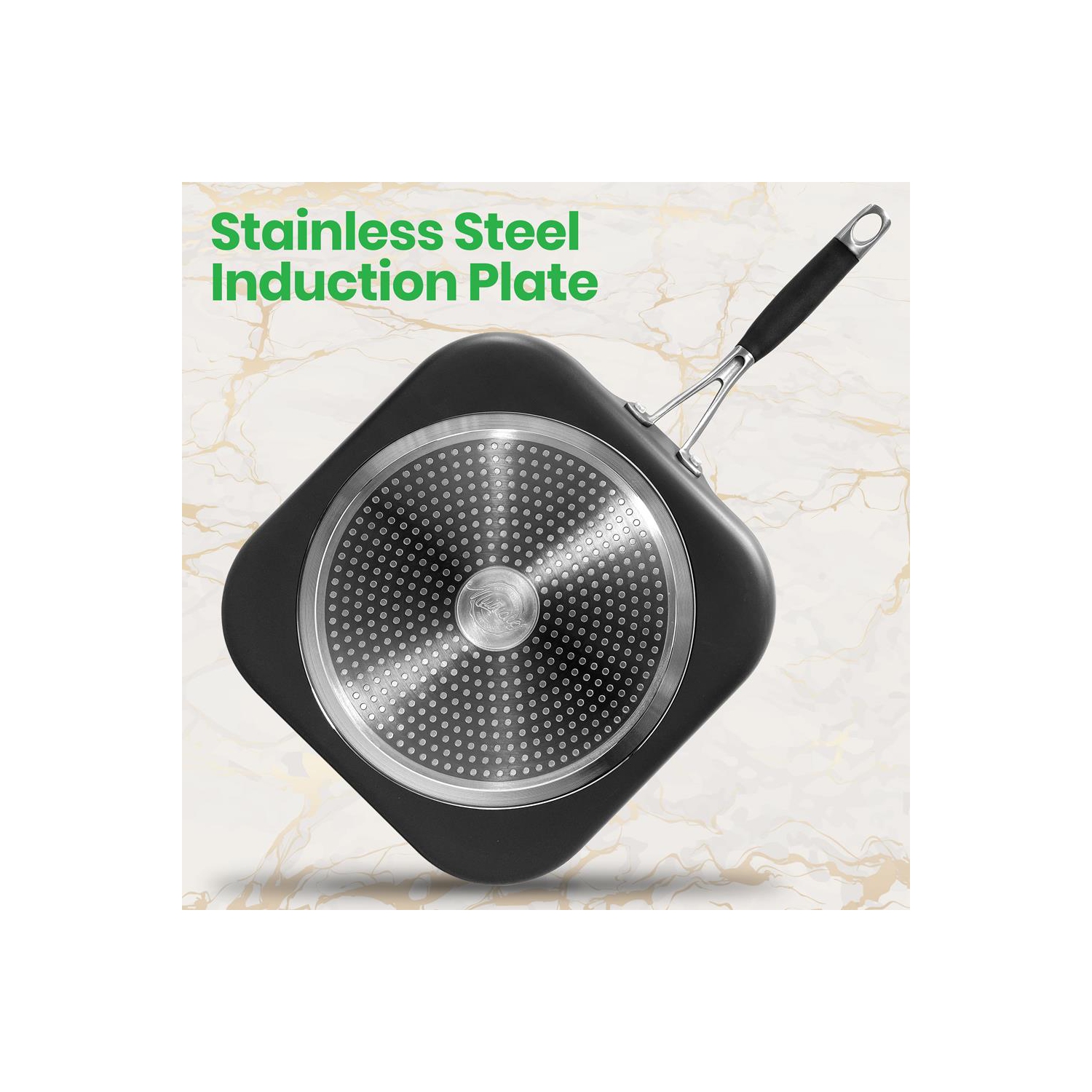 Griddle Pan - 3 Layers Copper Non-Stick Coating Inside, Hard-Anodized Looking Heat Resistant Lacquer Outside