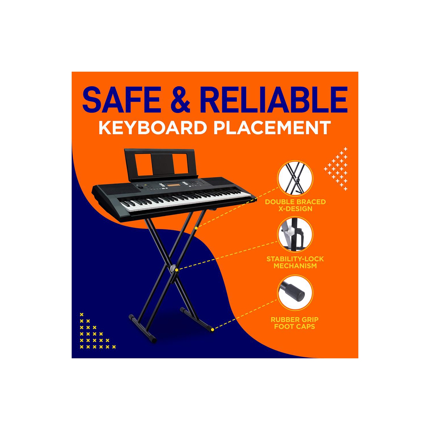 Support pour clavier Digital Piano - Support pour clavier électronique - Support pour clavier Digital Piano, hauteur réglable