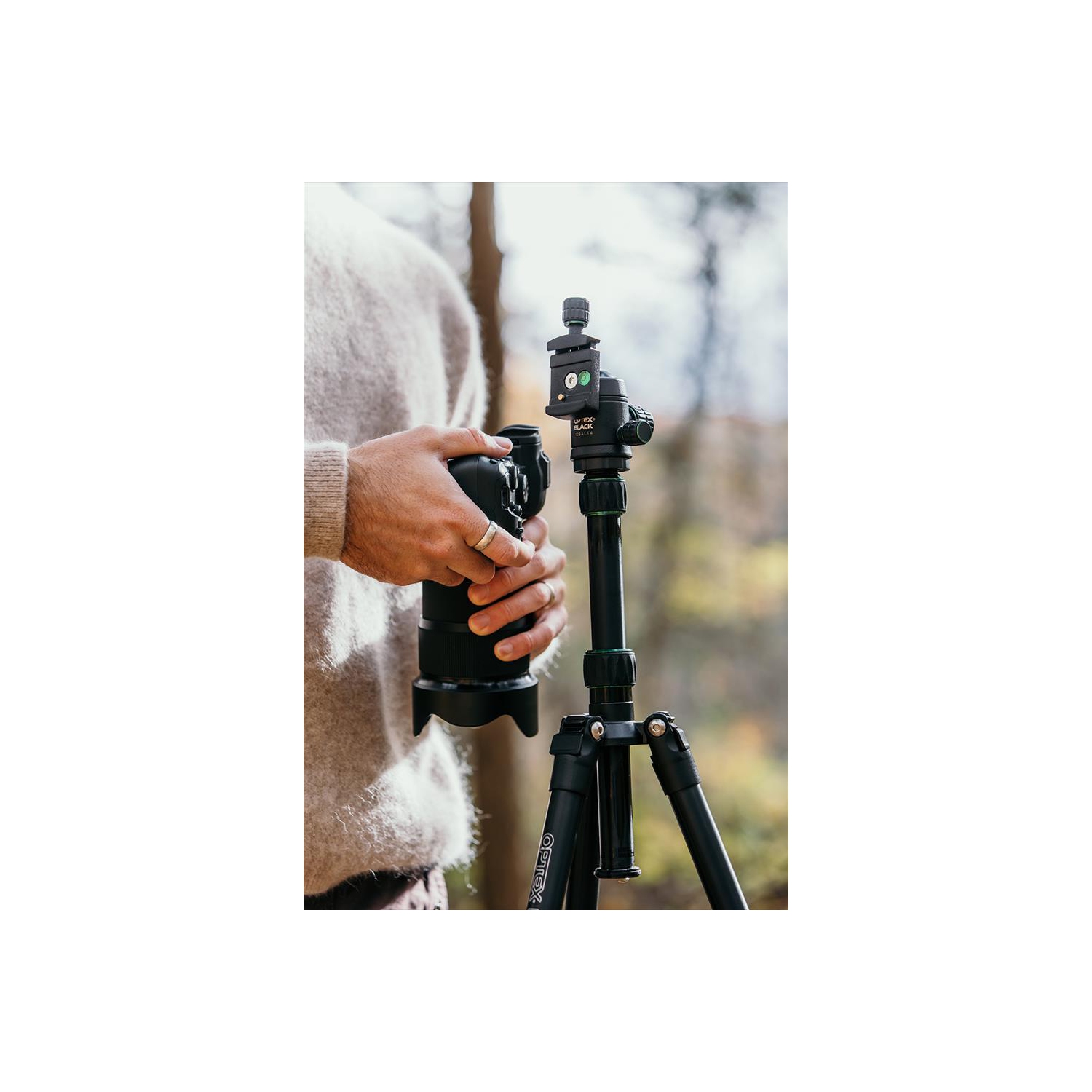 Optex Black 4-Section Pro Carbon Fibre Travel Tripod