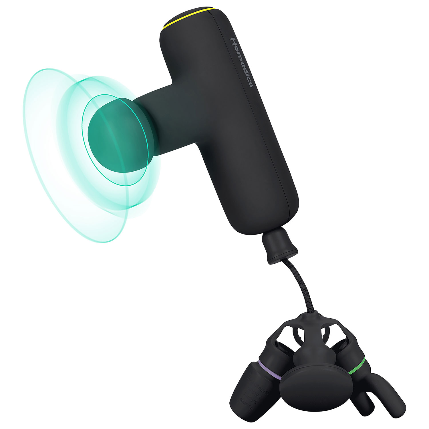 Appareil de massage à percussion Rebound de HoMedics avec accessoires - Noir