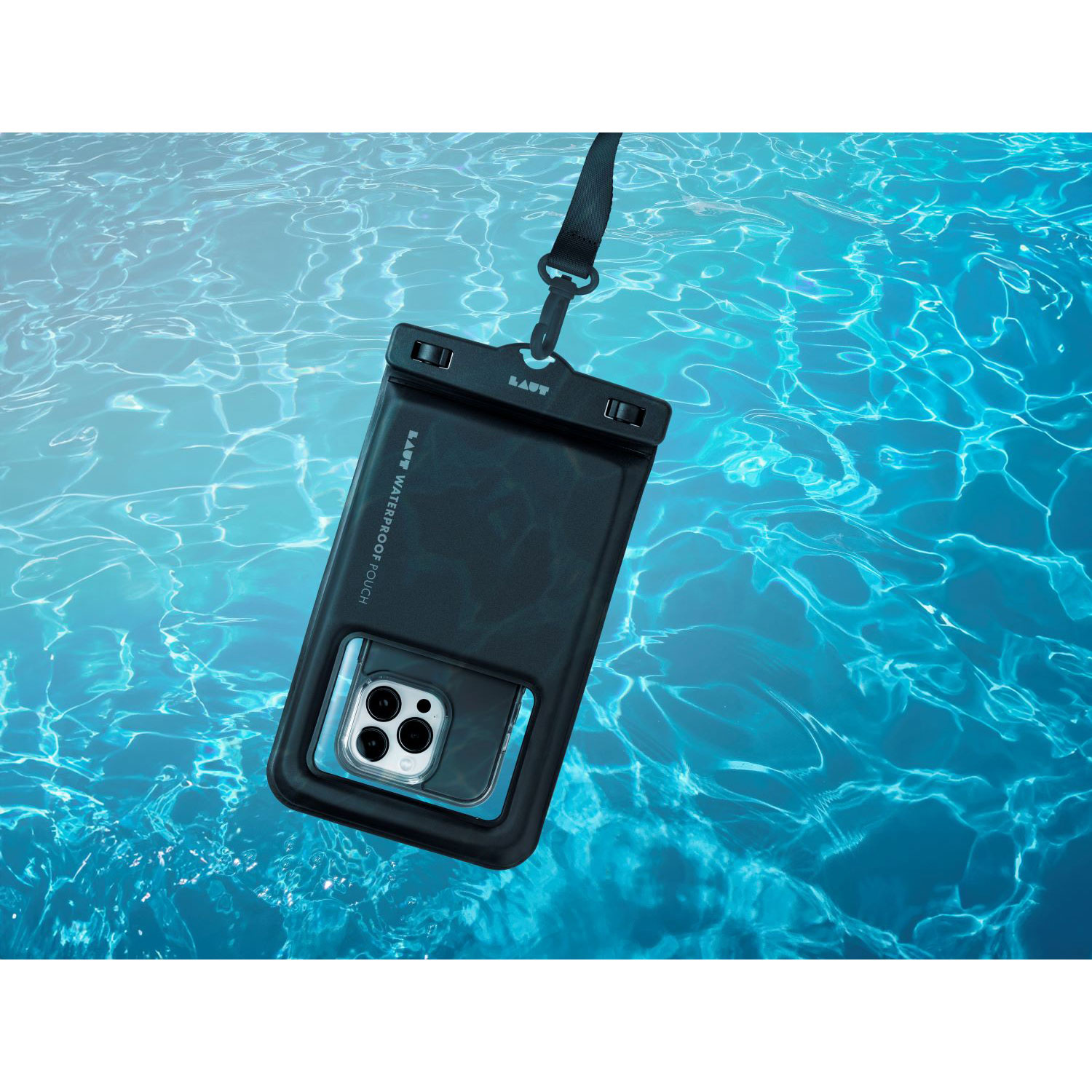 Pochette universelle étanche POP AQUA de Laut pour cellulaire - Noir