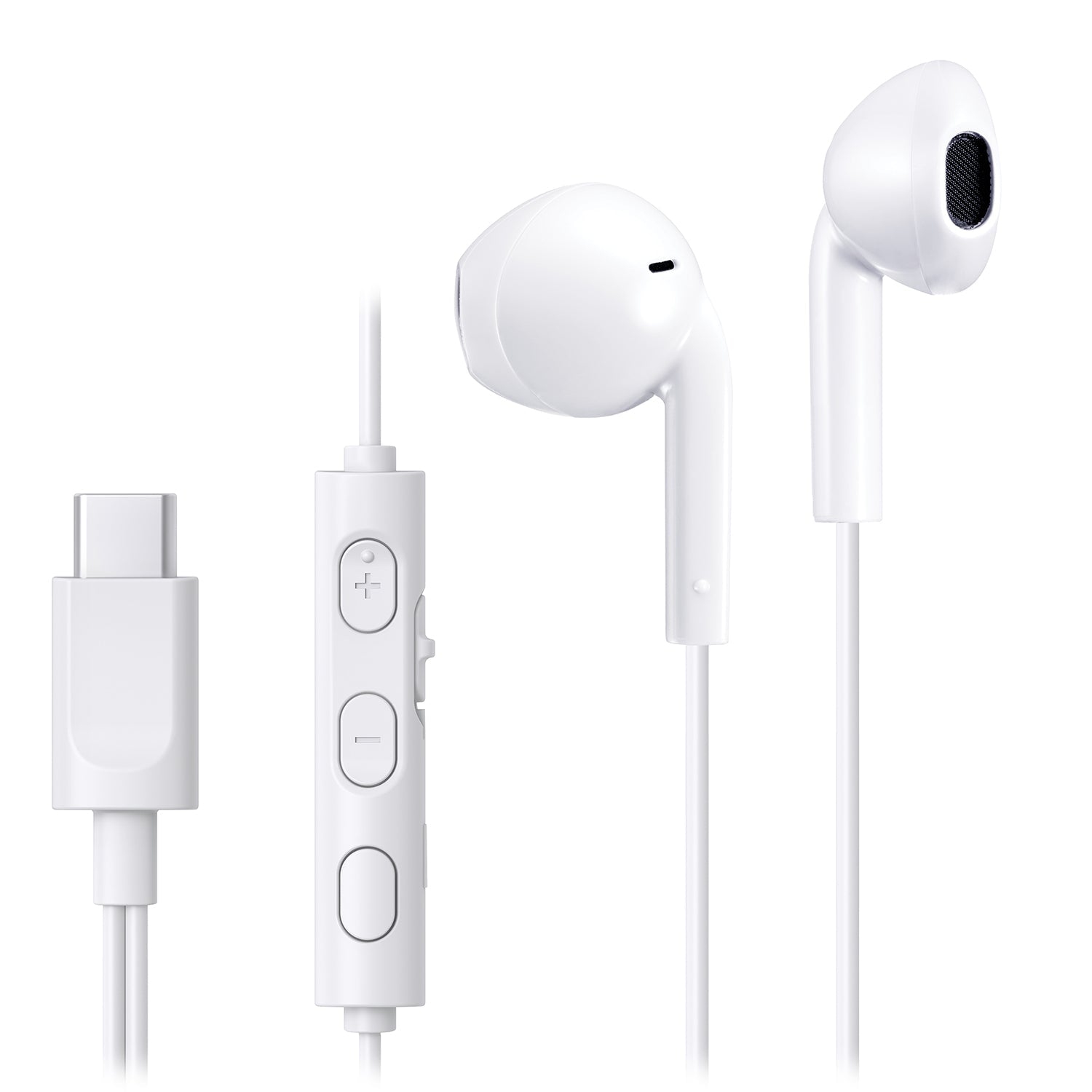 JVC - USB Écouteurs In-Ear Type-C avec Microphone Intégré et Télécommande, Blanc