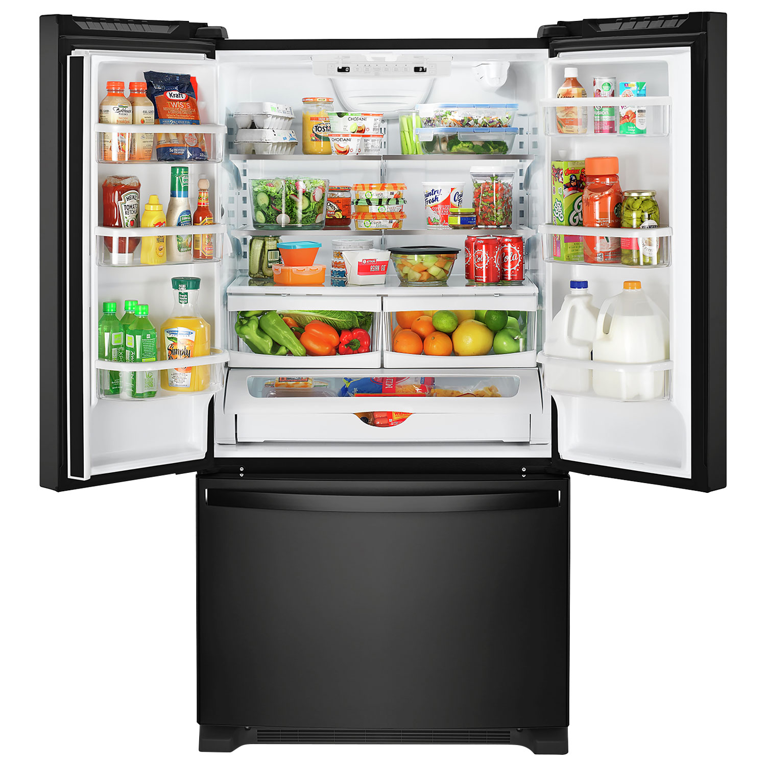 Whirlpool 33" 22.1 Cu. Ft. French Door Refrigerator with Water Dispenser - Black